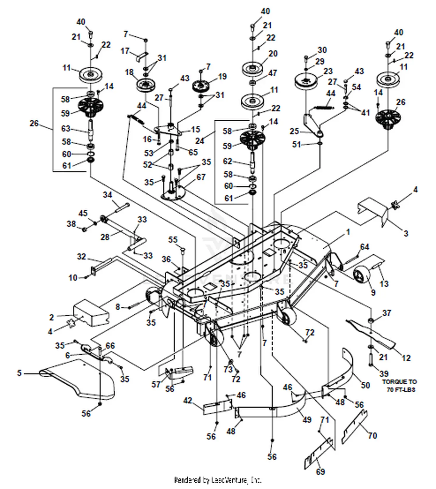 Woods MZ2661K 872252F 26HP KAW W/61” SIDE DISCHARGE Parts Diagrams