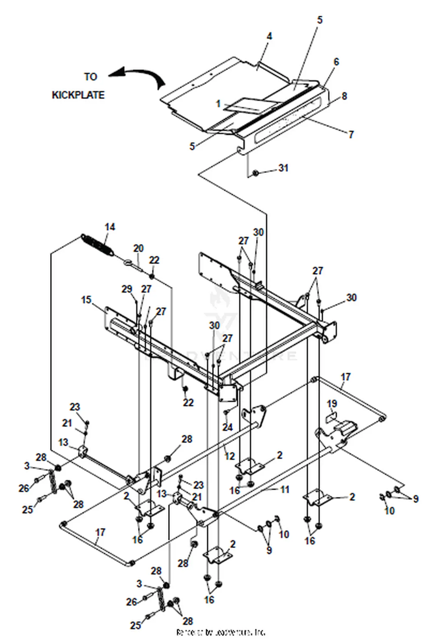 Woods MZ2661K 872252F 26HP KAW W/61” SIDE DISCHARGE Parts Diagrams