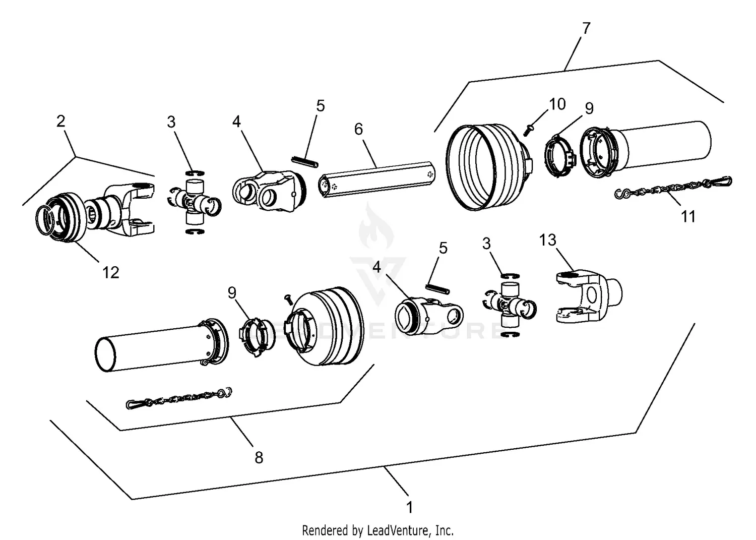 Woods DS96 Rotary Cutter Parts Diagrams