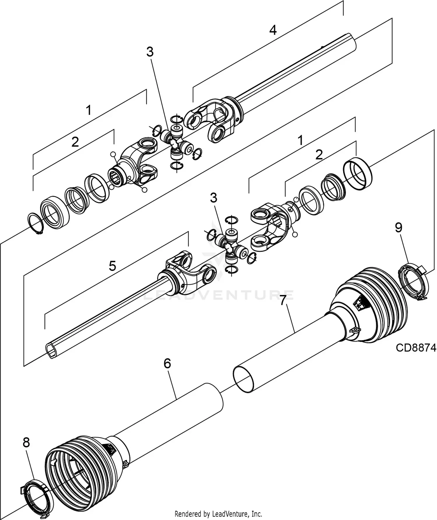 Woods RD990 Finish Mower Blade Kit – OEM 29186KT, Clockwise Rotation, 3-Blade Set-1282140