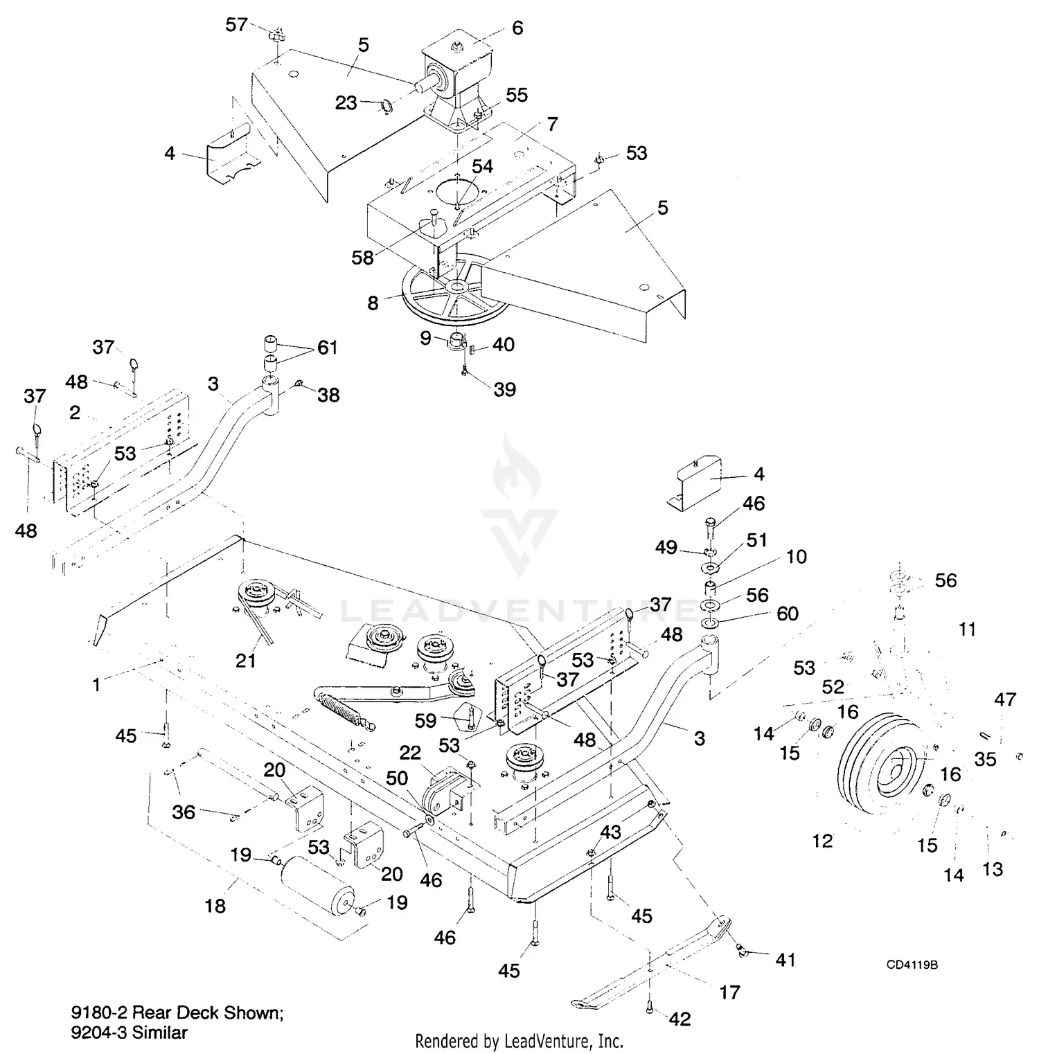 Woods 9180-2 S/N 636100 & Up Turf Batwing Mower Parts Diagrams