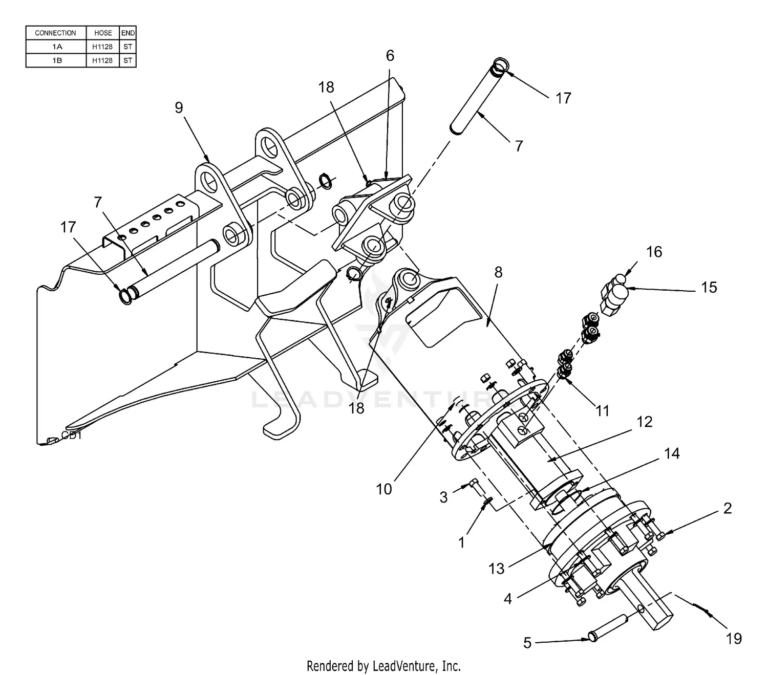 Woods CA20B S/N 93CA01024 Skid Steer Hydraulic Auger Parts Diagrams