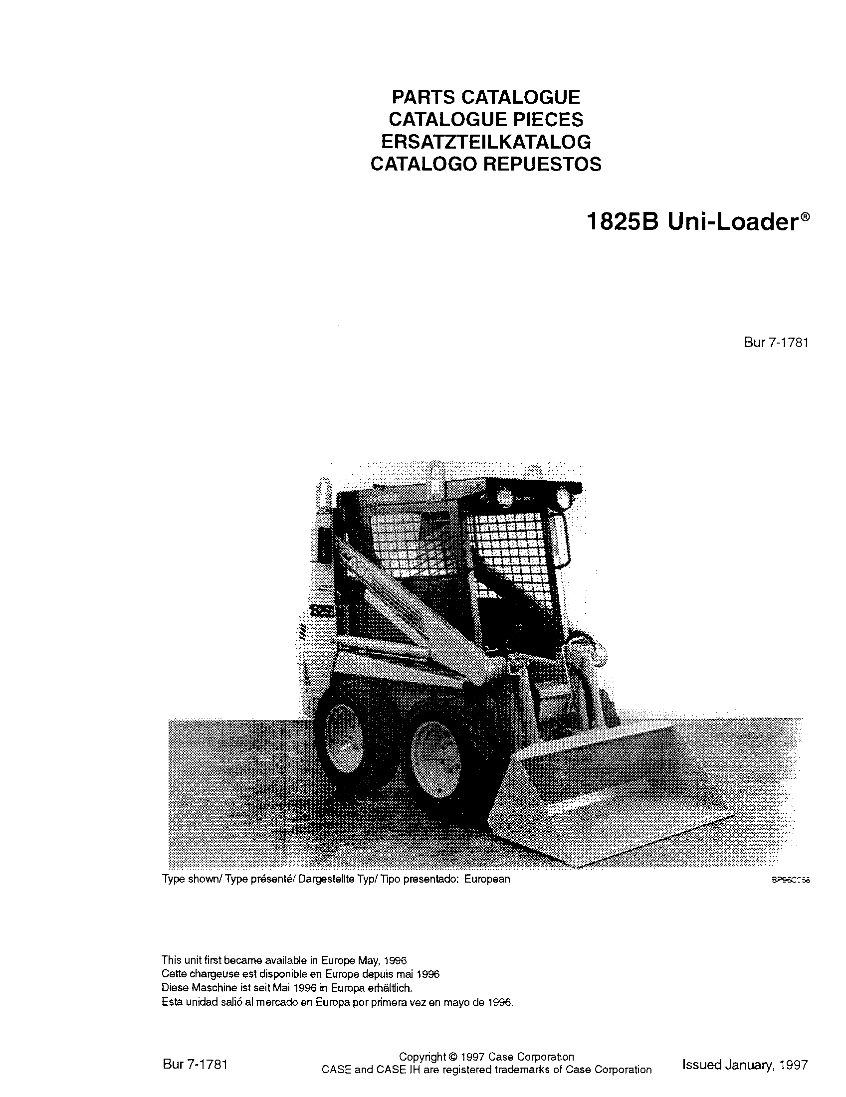 Case IH 1825B - CASE UNI-LOADER SKID STEER LOADER(01/96 - 12/03