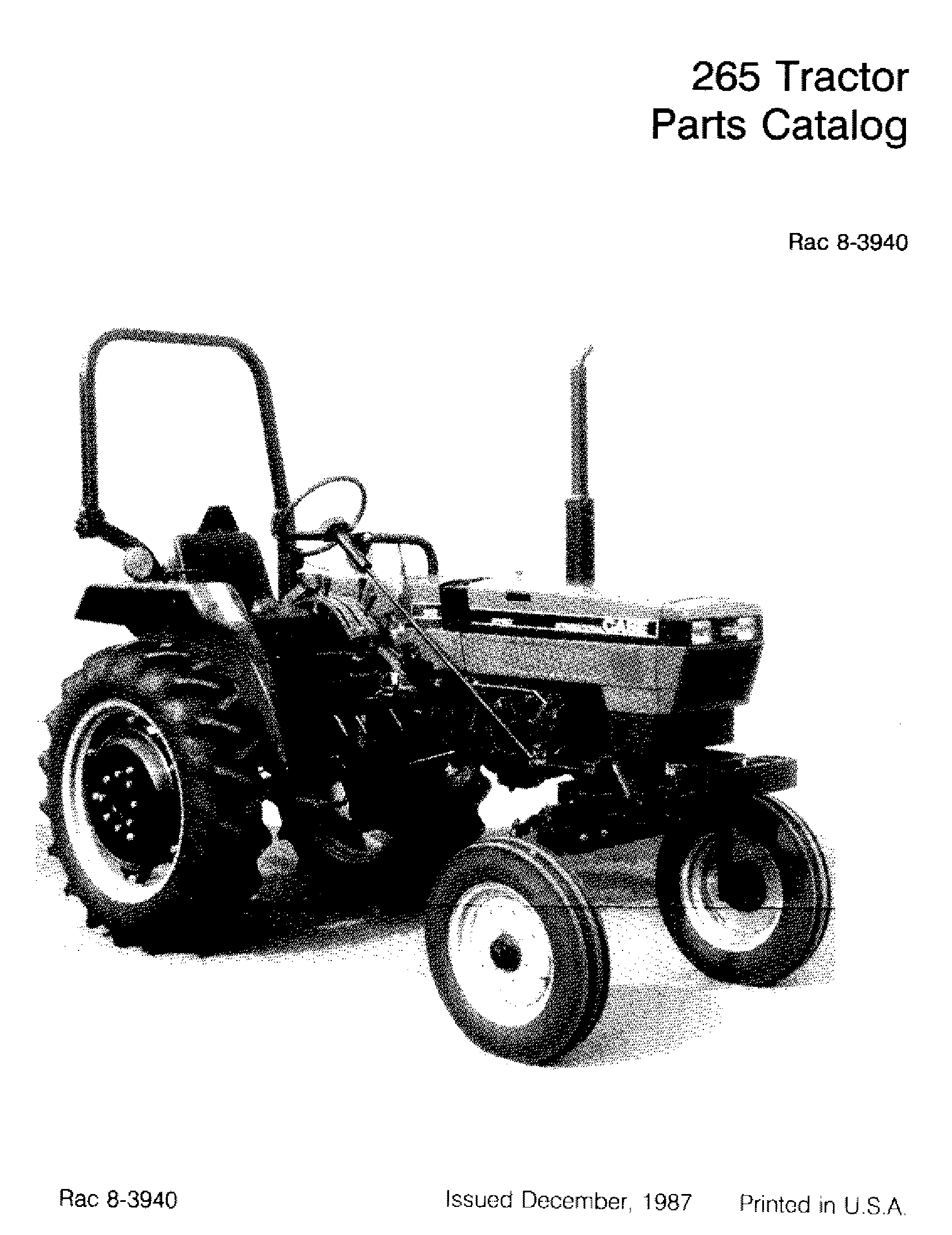 Case IH 265 - CASE IH TRACTOR(01/87 - 12/91) Parts Diagrams