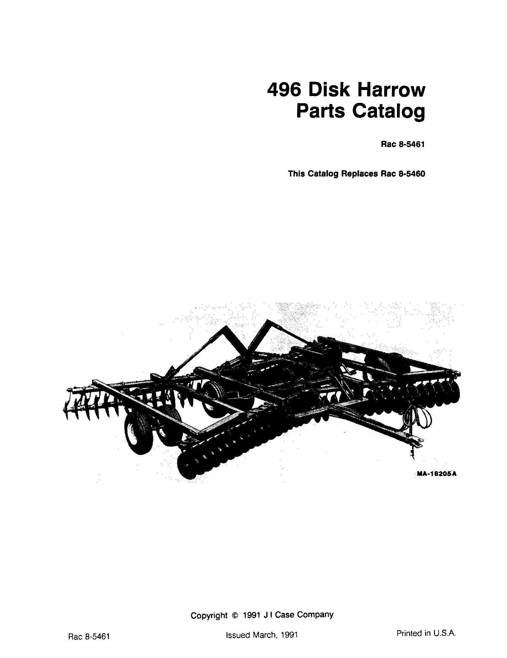 Case IH 496 - CASE IH DISK HARROW(01/80 - 12/91) Parts Diagrams