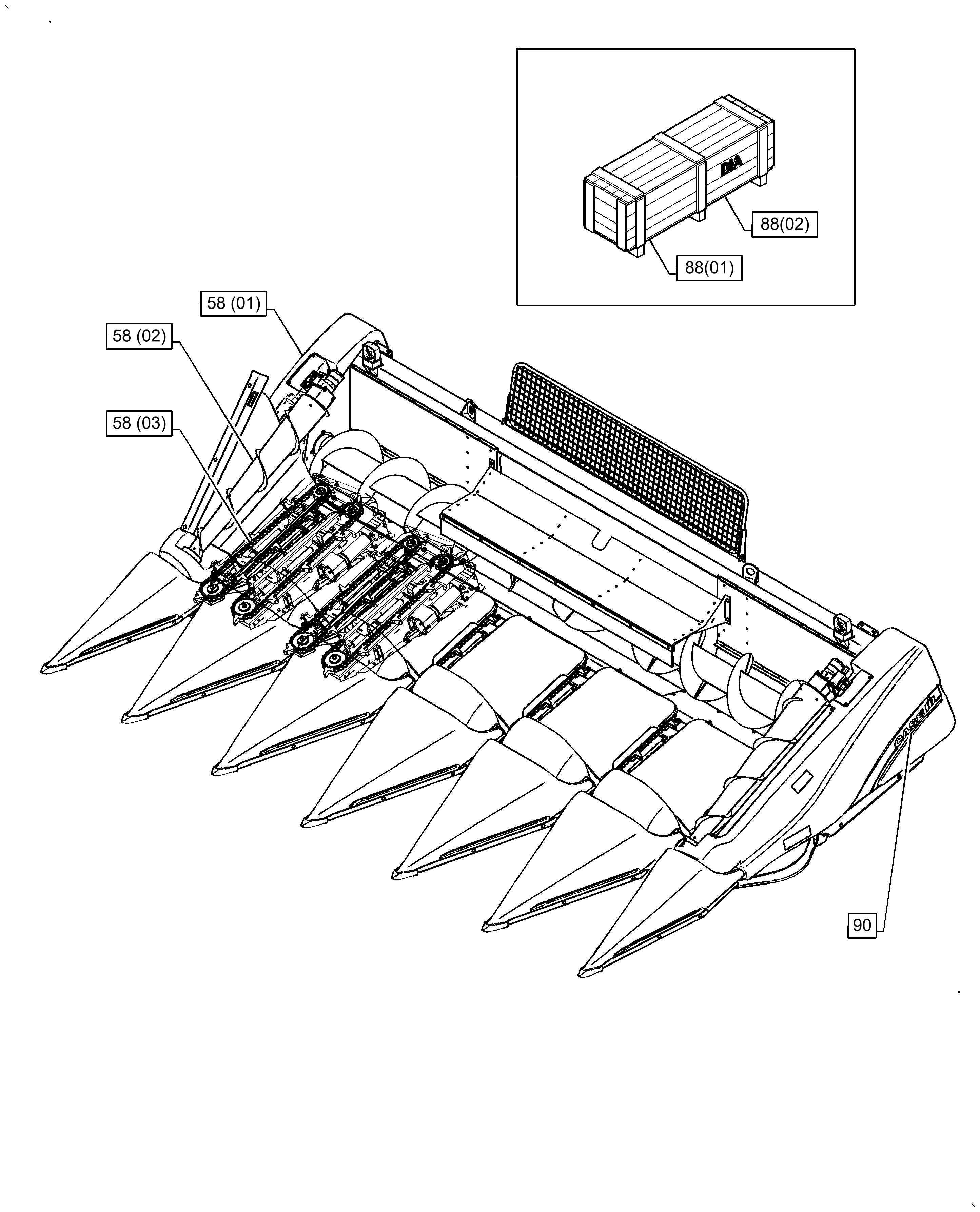 Case IH 5505-65 - CORN HEADER (CHN)(05/14 - 02/16) Parts Diagrams
