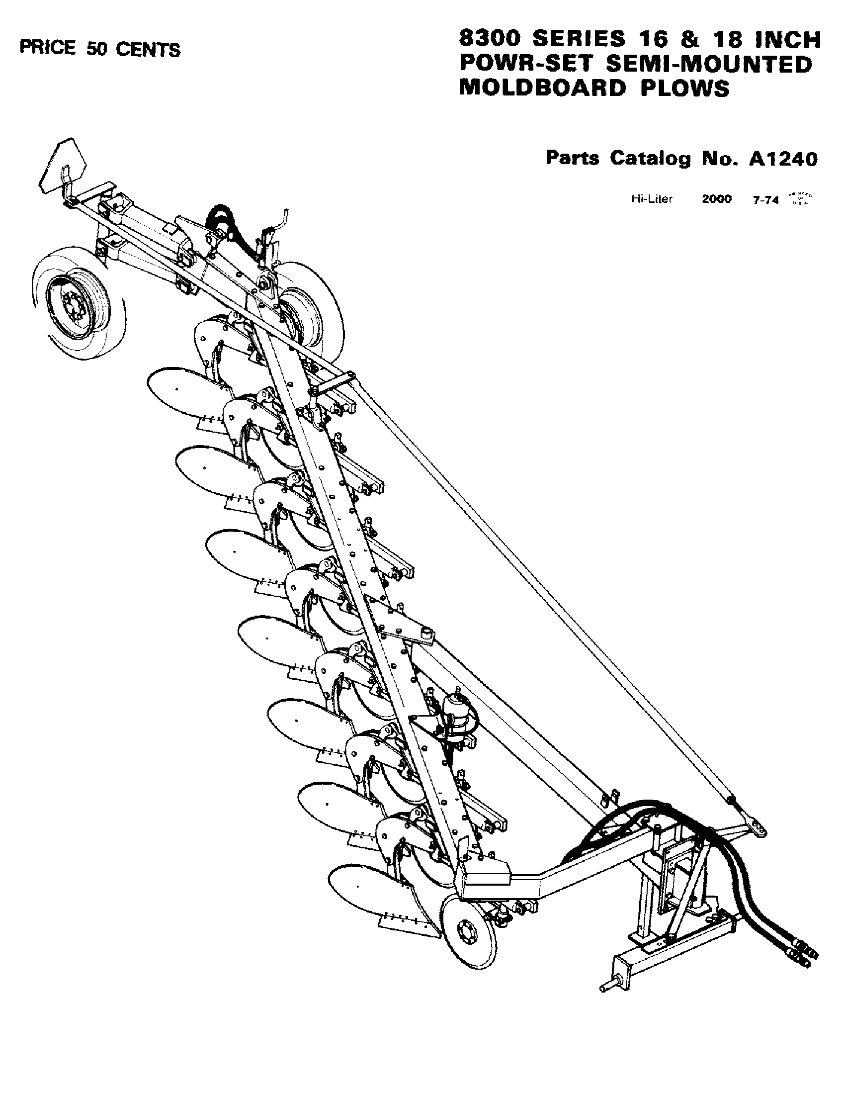Case IH 8300-SERIES - CASE SEMI-MOUNTED POWR-SET MOLDBOARD PLOW(01/70