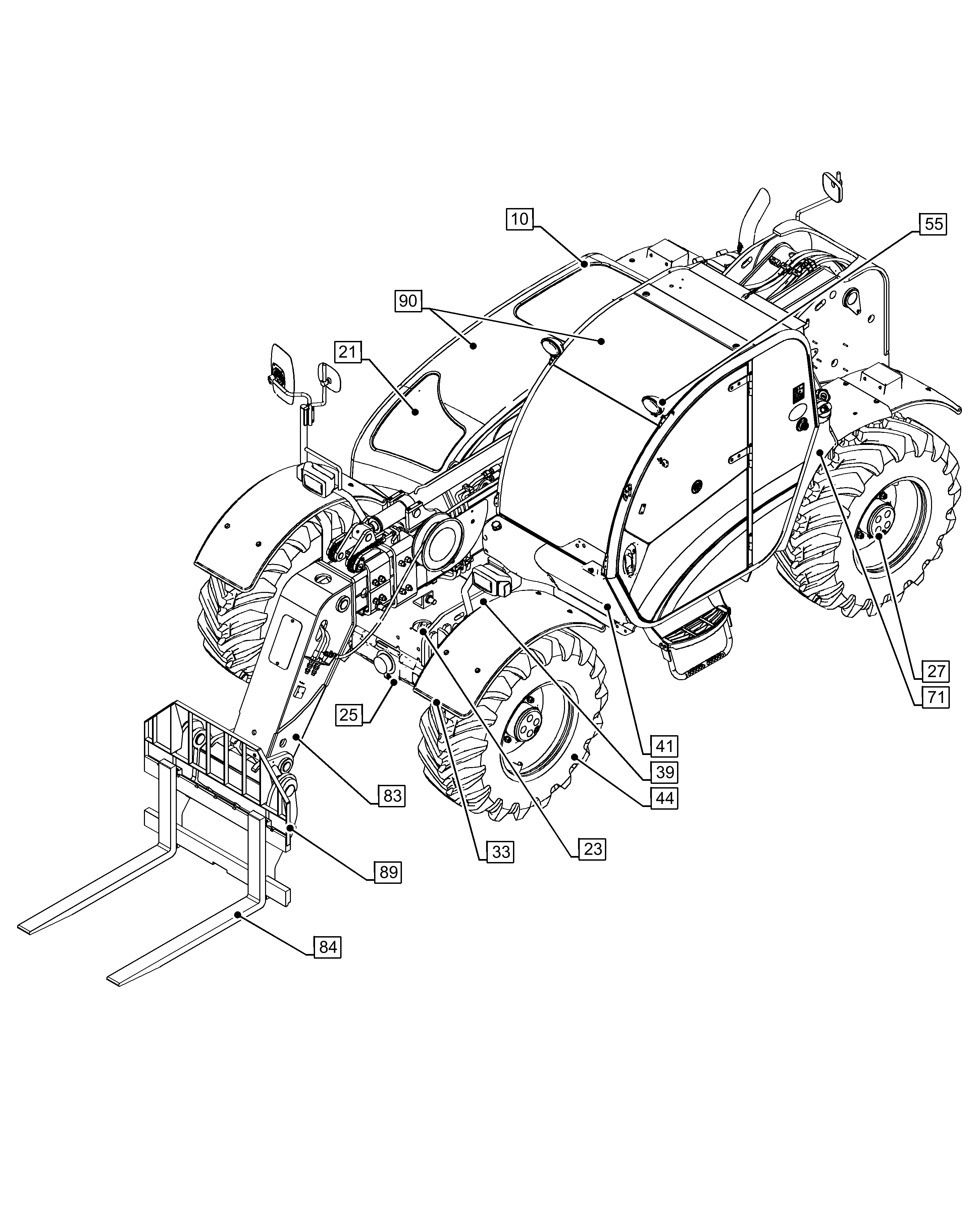 Telehandler Rear View Diagram Case IH FARMLIFT 632 - TELEHANDLER 120HP 6M - TIER 4(03/14 - 06/17 ...