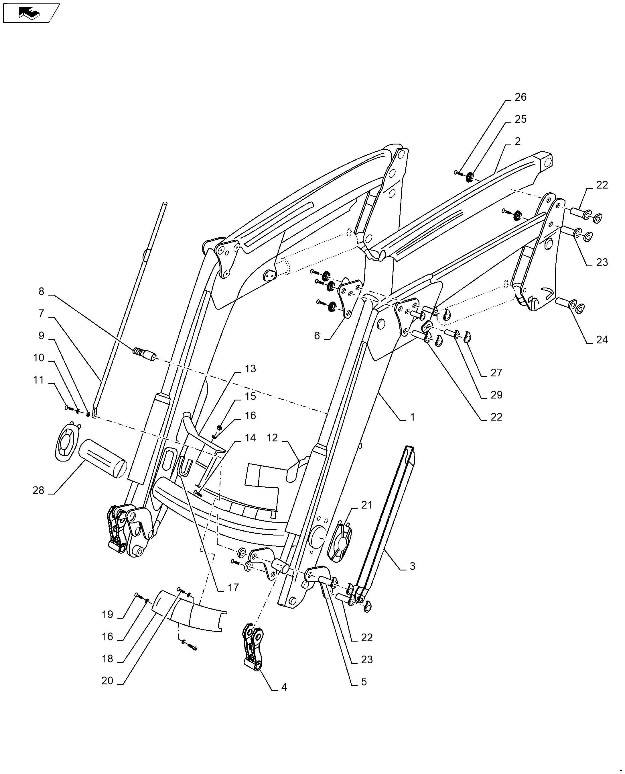 Case IH L735 - FRONT END LOADER(11/11 - ) Parts Diagrams