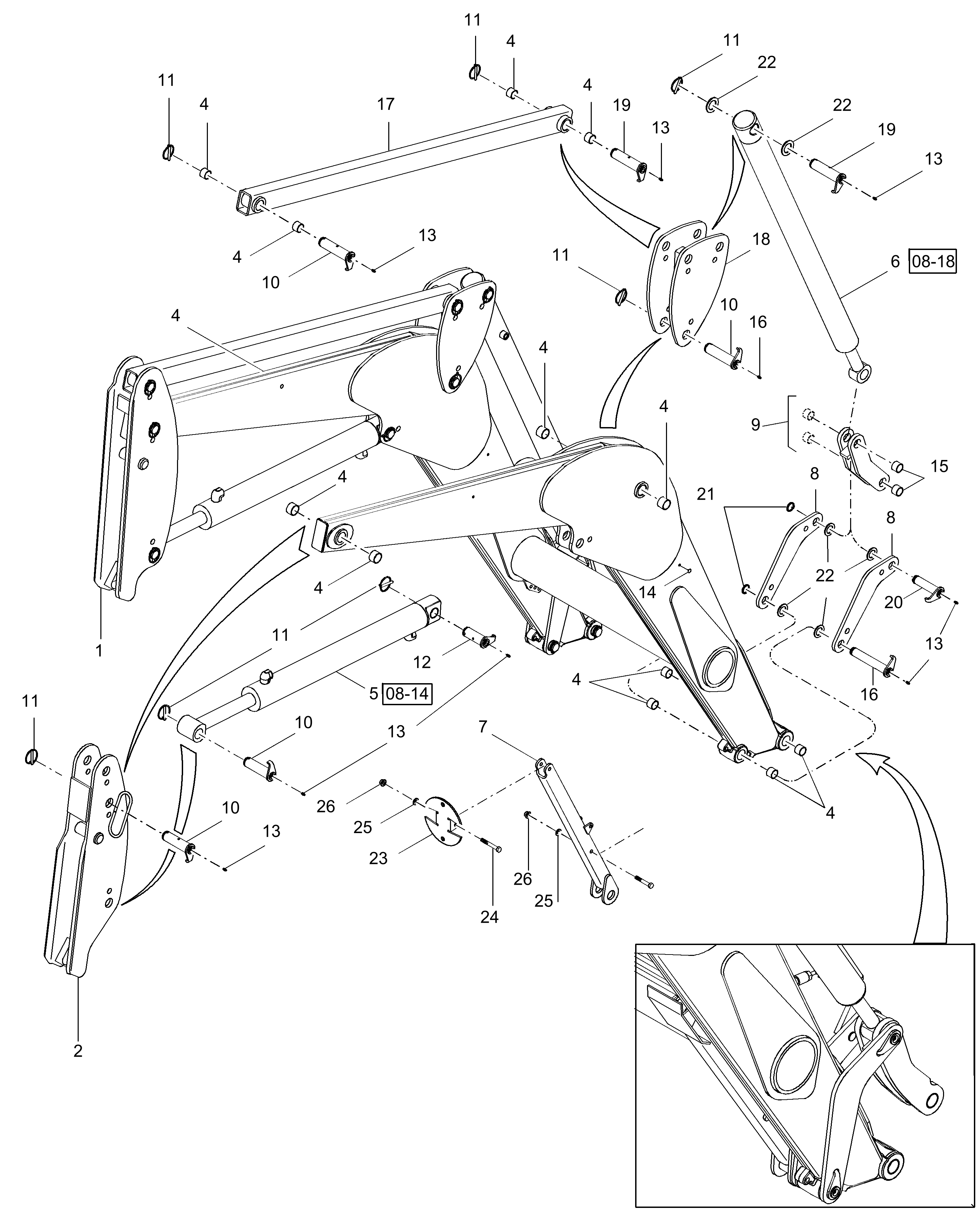 Case IH LX156 - FRONT END LOADER(01/03 - 12/06) Parts Diagrams