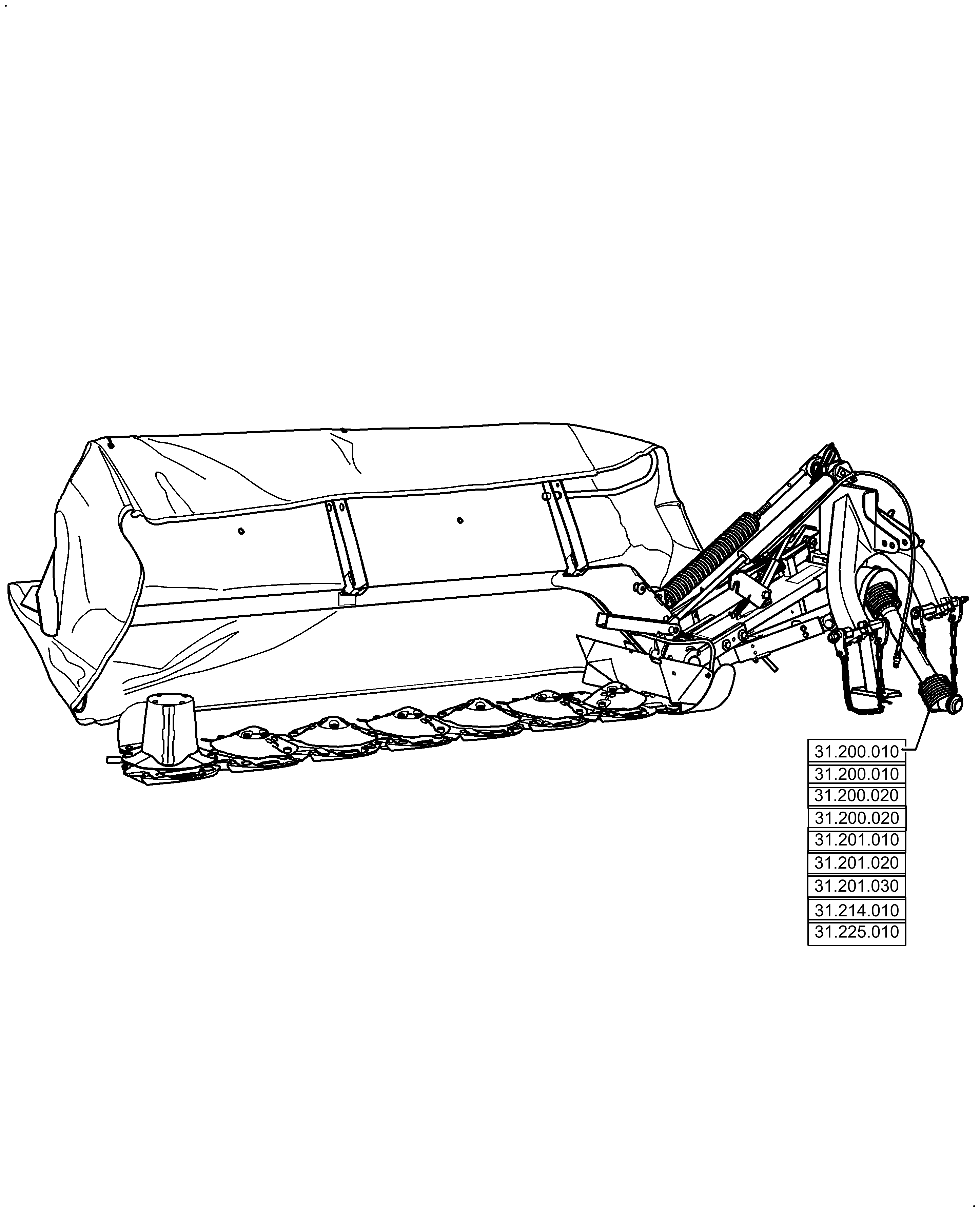 Case IH MD93 - 7 DISC MOUNTED MOWER(08/18 - ) Parts Diagrams