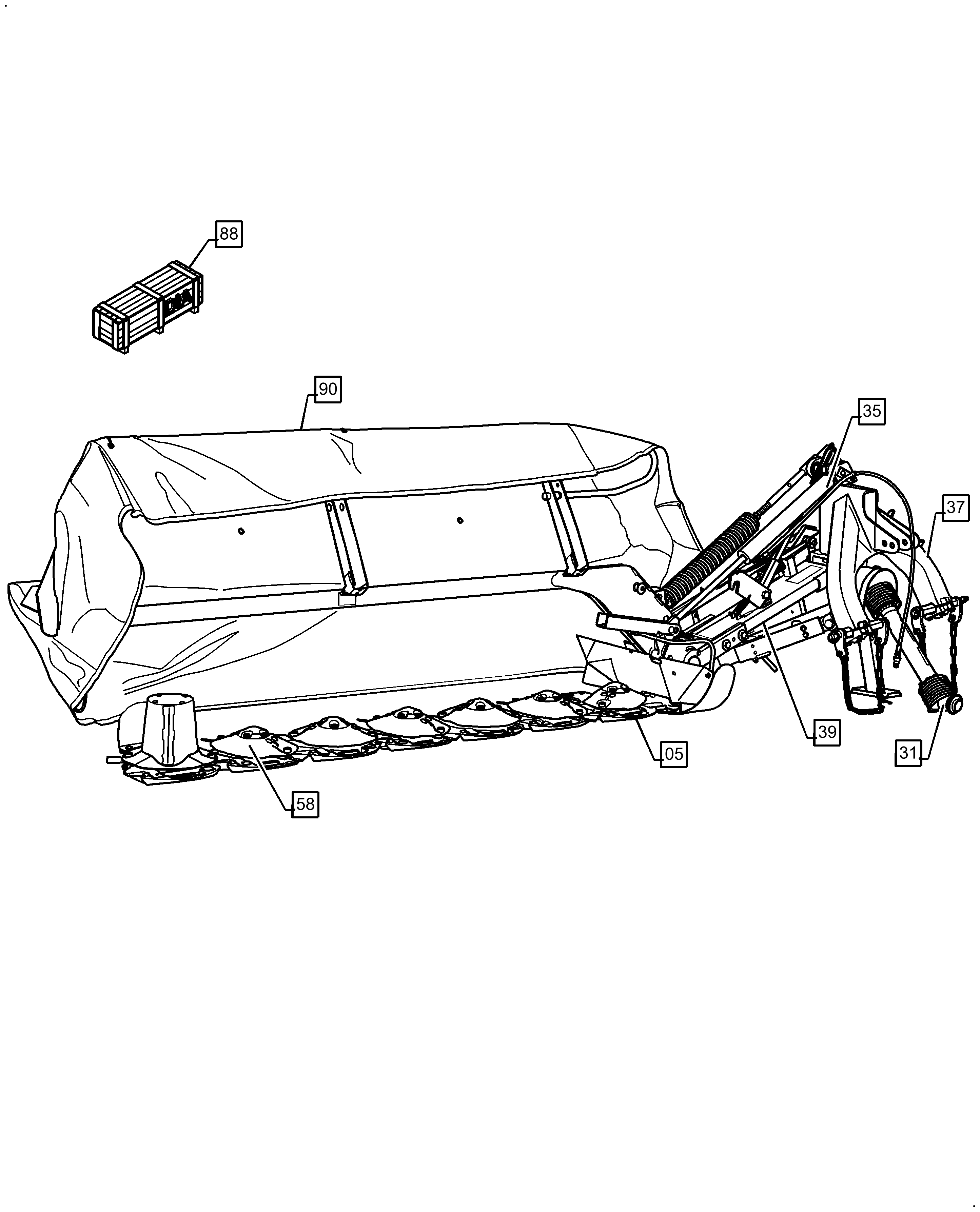 Case IH MD93 - 7 DISC MOUNTED MOWER(08/18 - ) Parts Diagrams