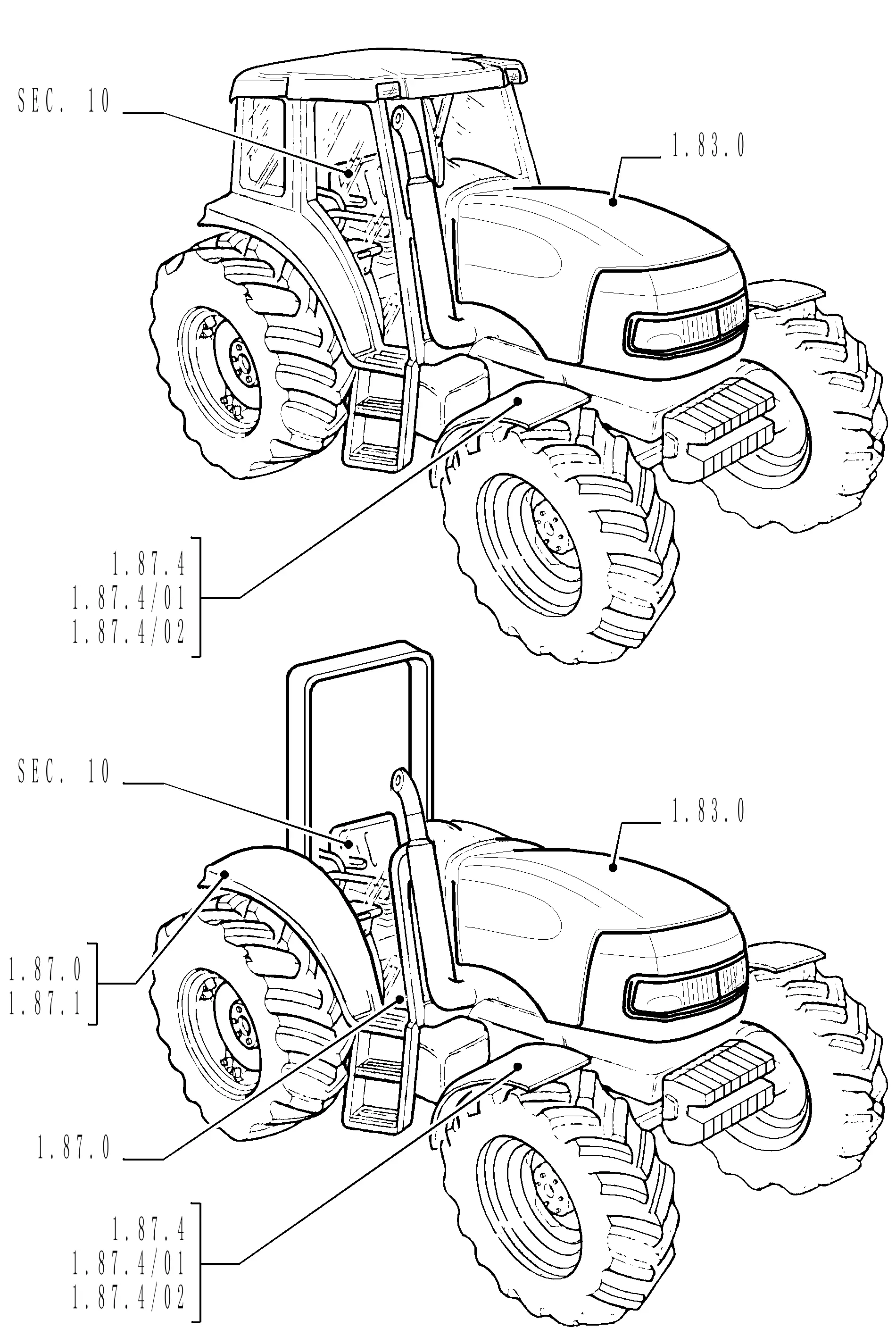 みーちページ Case IH MXU115 - VALUE TRACTOR(07/05 - 12/07) Parts Diagrams