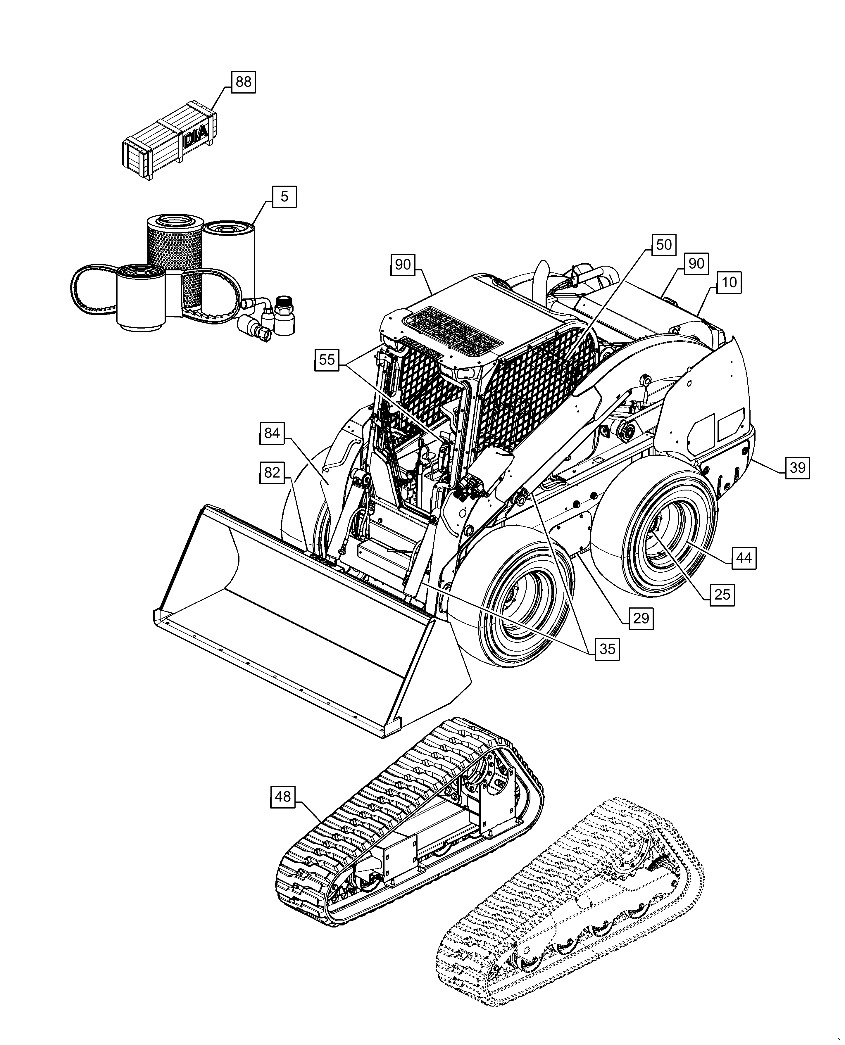 Case IH SV280 - SKID STEER LOADER - TIER 4B(03/15 - ) Parts Diagrams