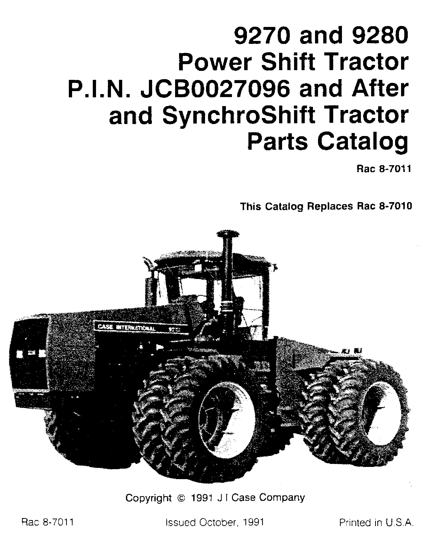 Case IH 9270 - CASE IH STEIGER SYNCHROSHIFT 4WD TRACTOR (S/N