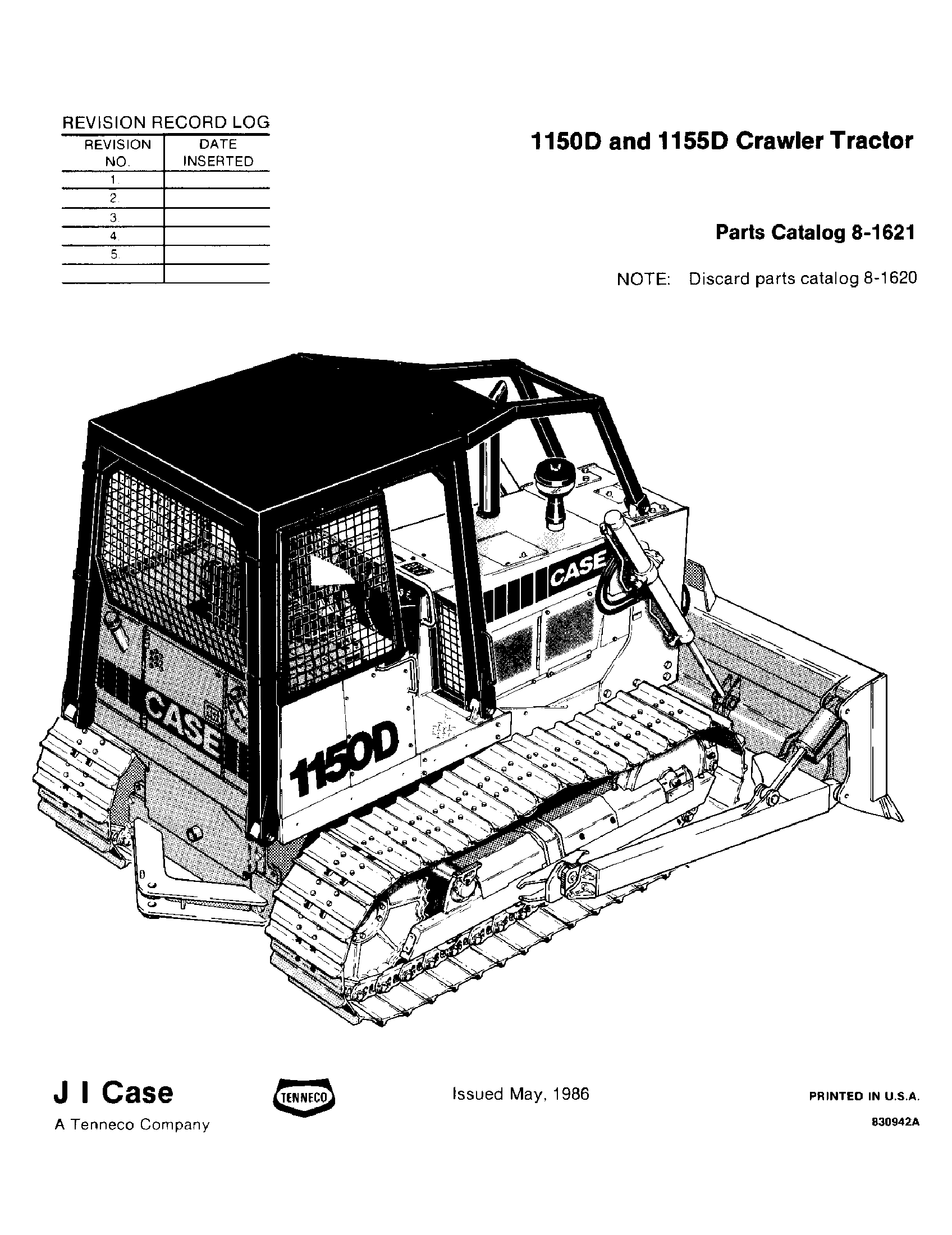 Case IH 1150D CASE CRAWLER TRACTOR 01/76 12/86 Parts Diagrams
