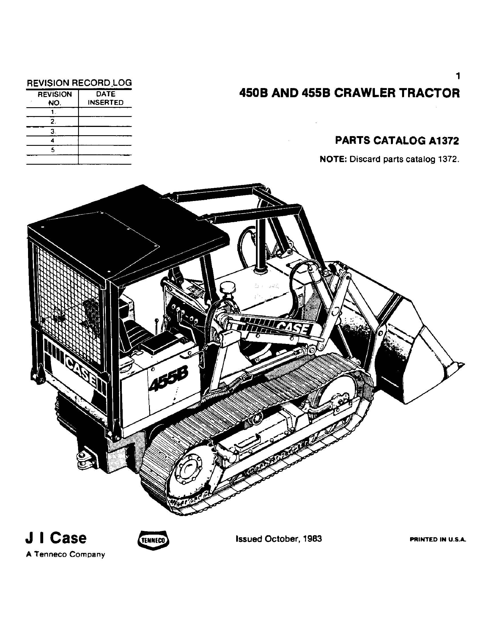 Case IH 450B CASE CRAWLER TRACTOR 01/78 12/83 Parts Diagrams