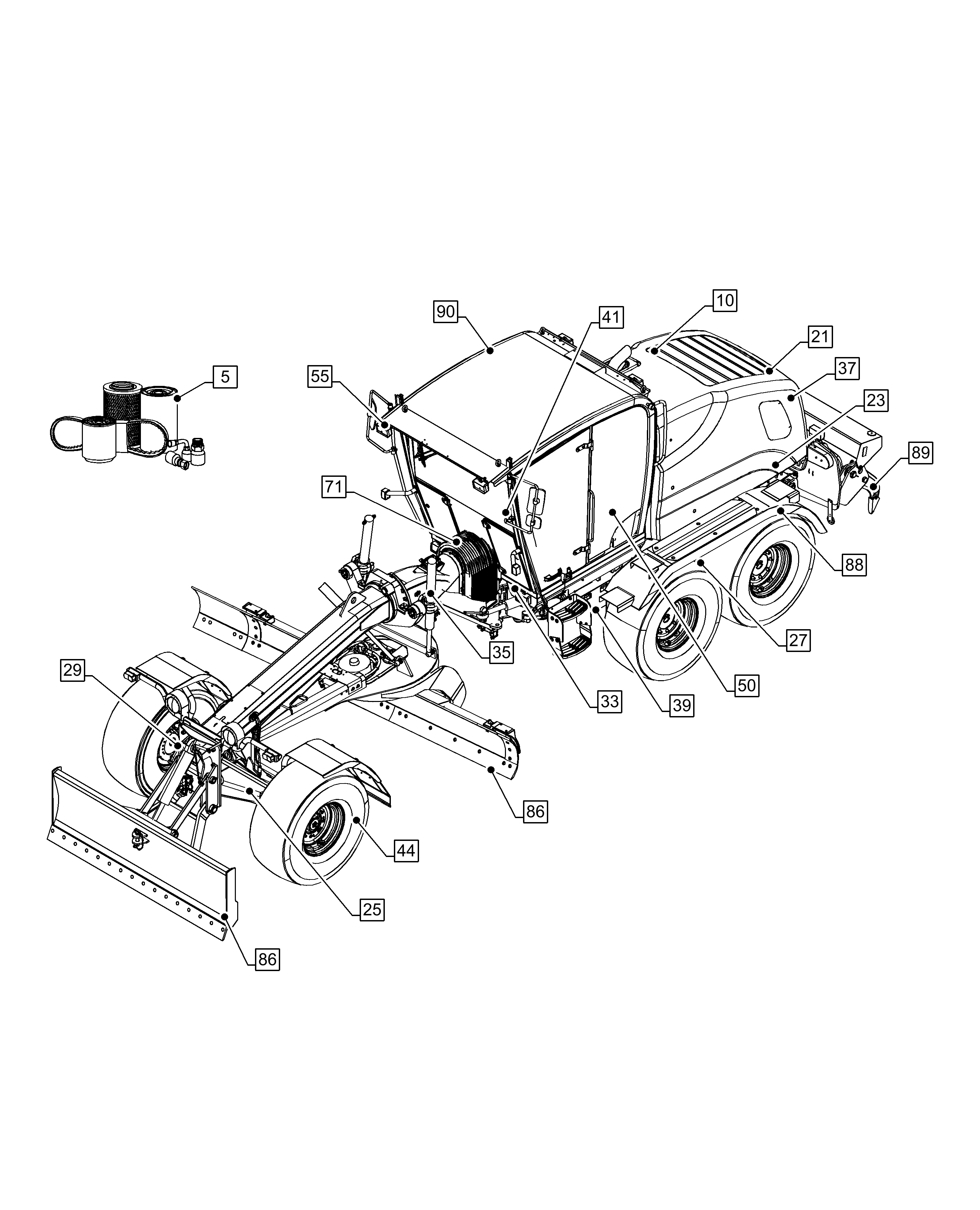 Case IH 856C 4WD MOTOR GRADER MY20 - STAGE V 10/20 Parts Diagrams