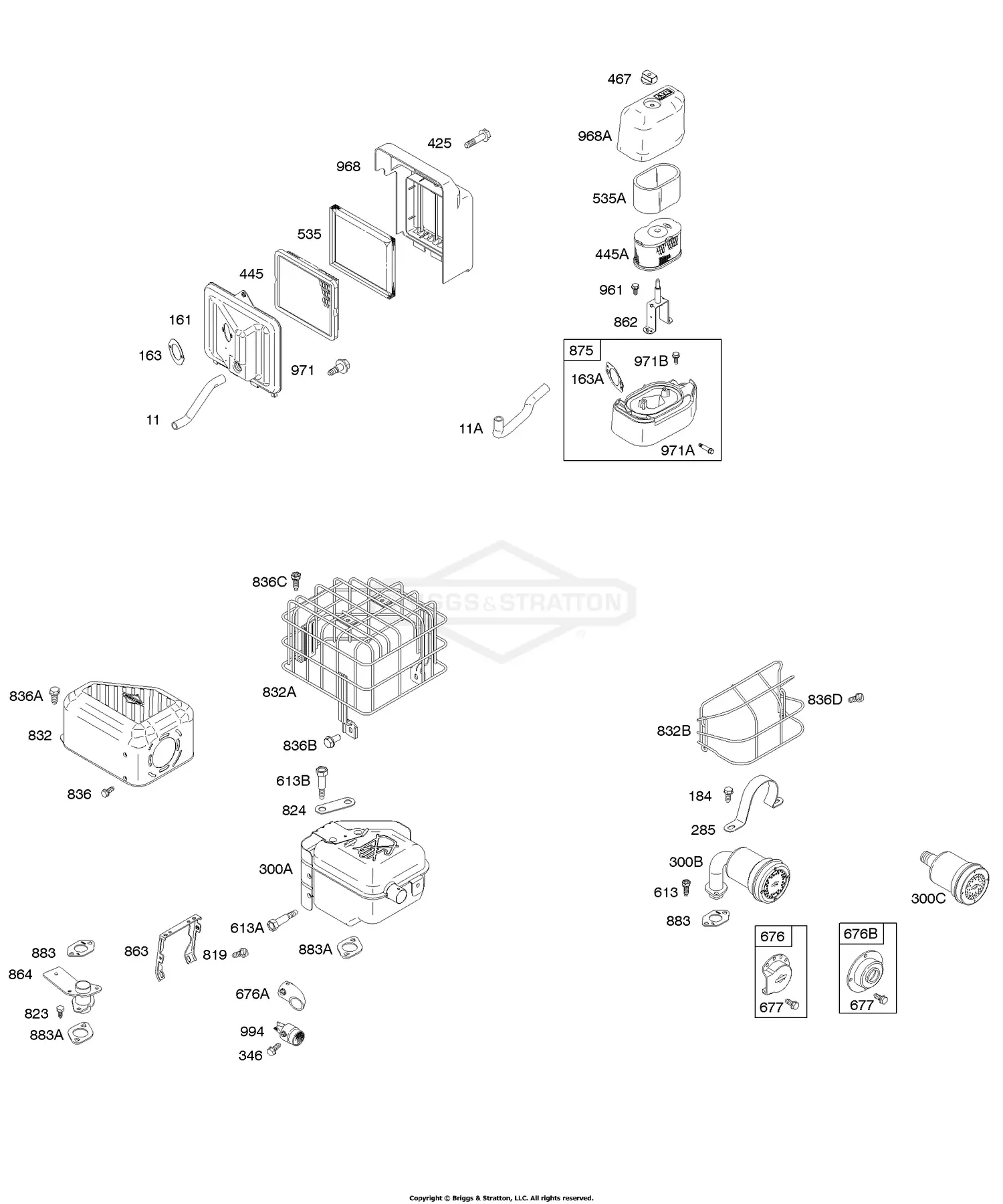 Part 0111 Briggs & Stratton 110412-0111-e1 Parts Diagrams