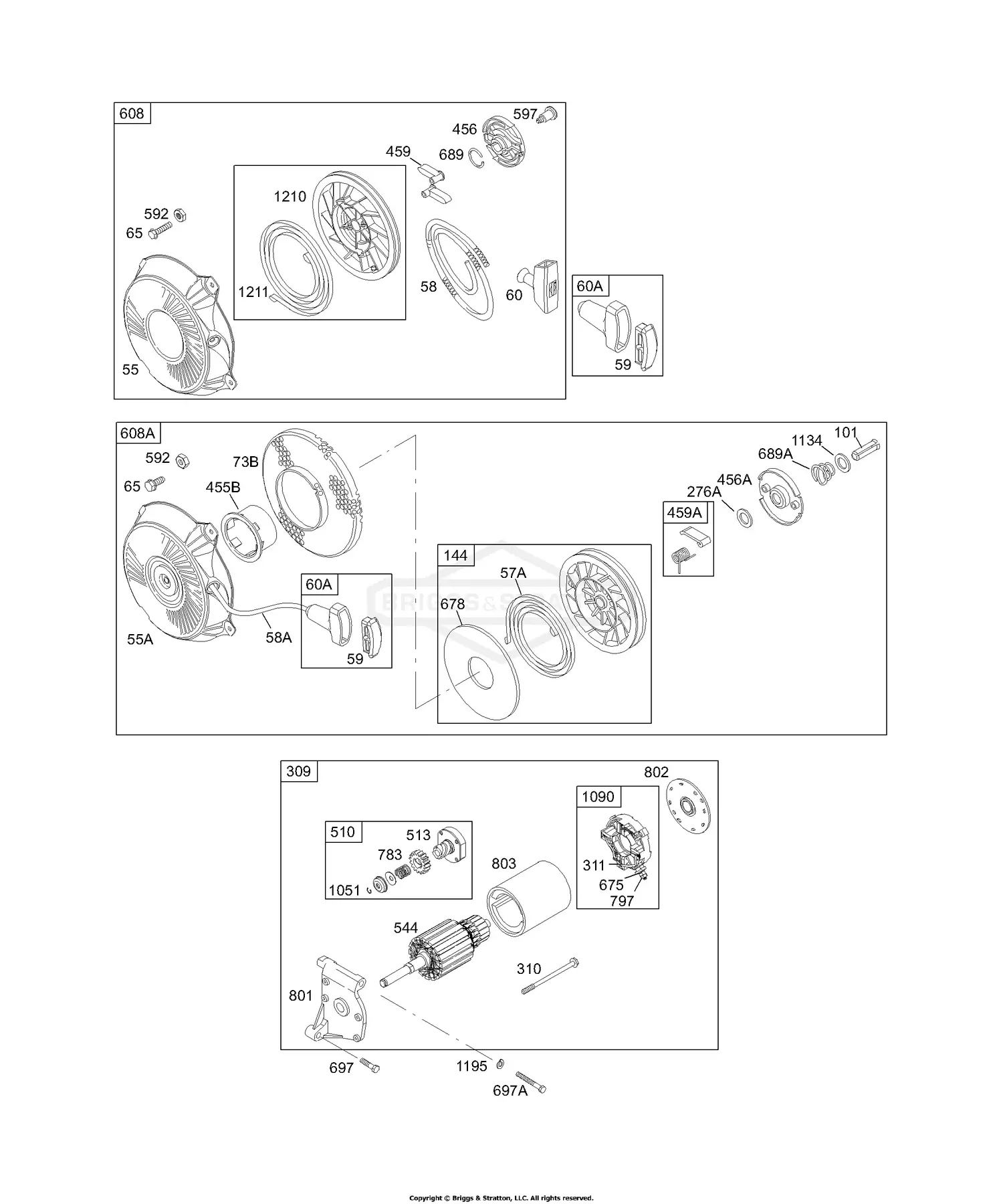 Briggs & Stratton 133432-0036-01 Parts Diagrams