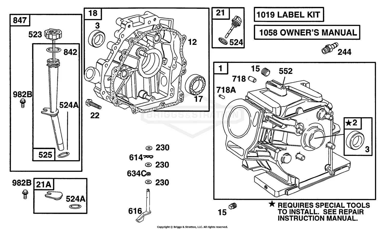 Briggs & Stratton 161432-0070-01 Parts Diagrams