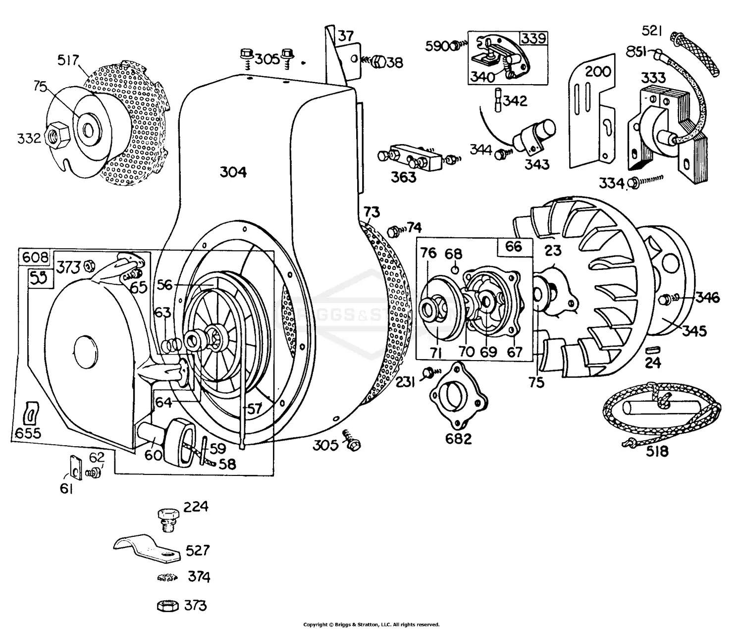 Briggs & Stratton 170403-0134-99 Parts Diagrams