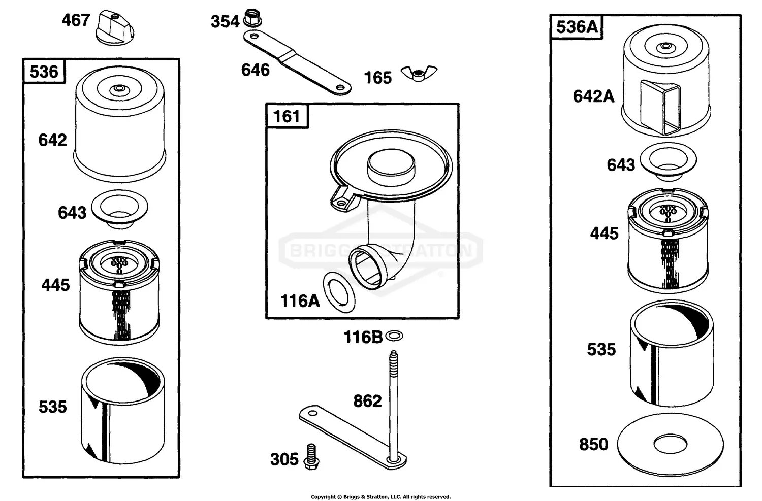Briggs & Stratton 195437-1042-01 Parts Diagrams