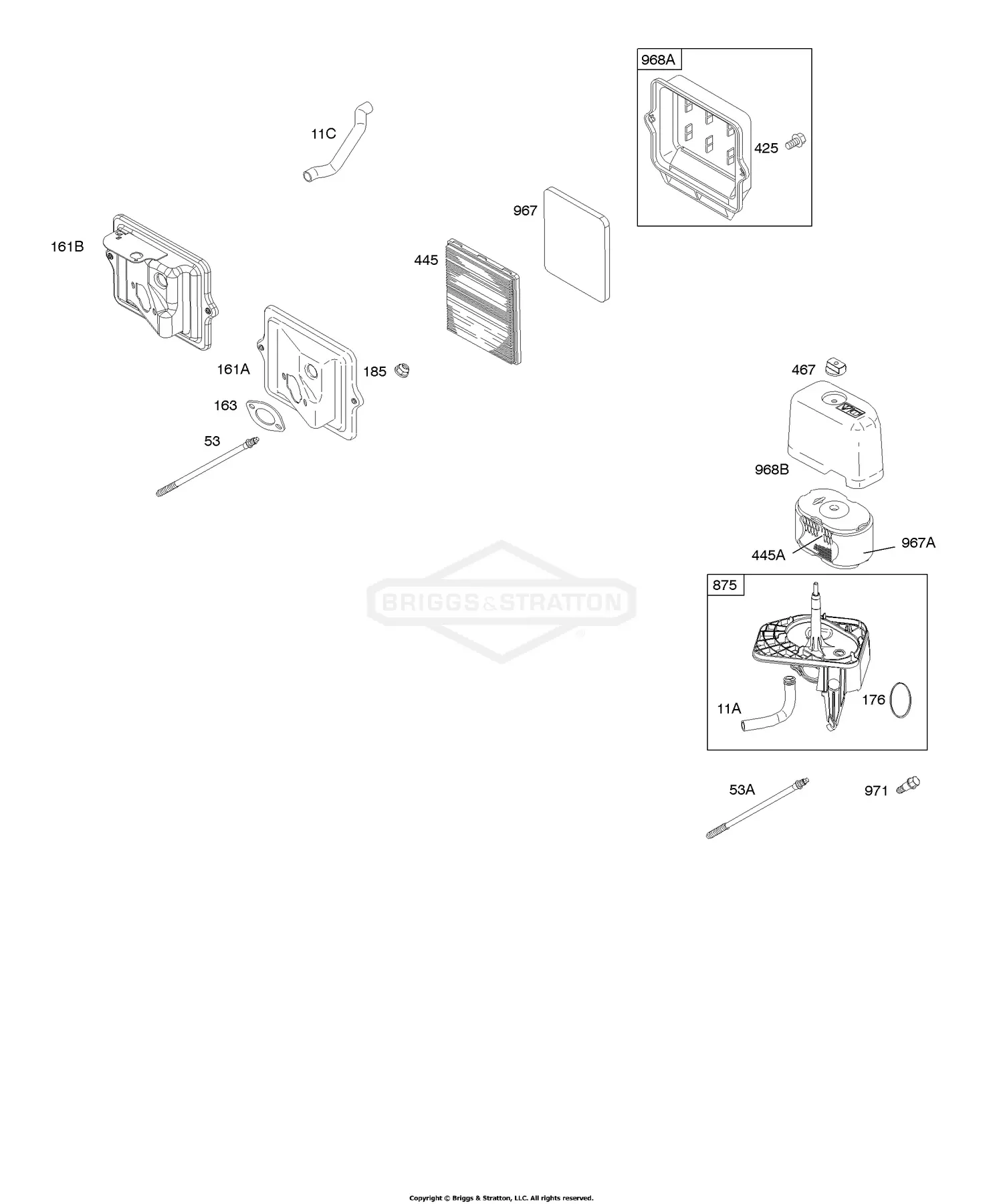 Part 0111 Briggs & Stratton 203432-0111-e1 Parts Diagrams