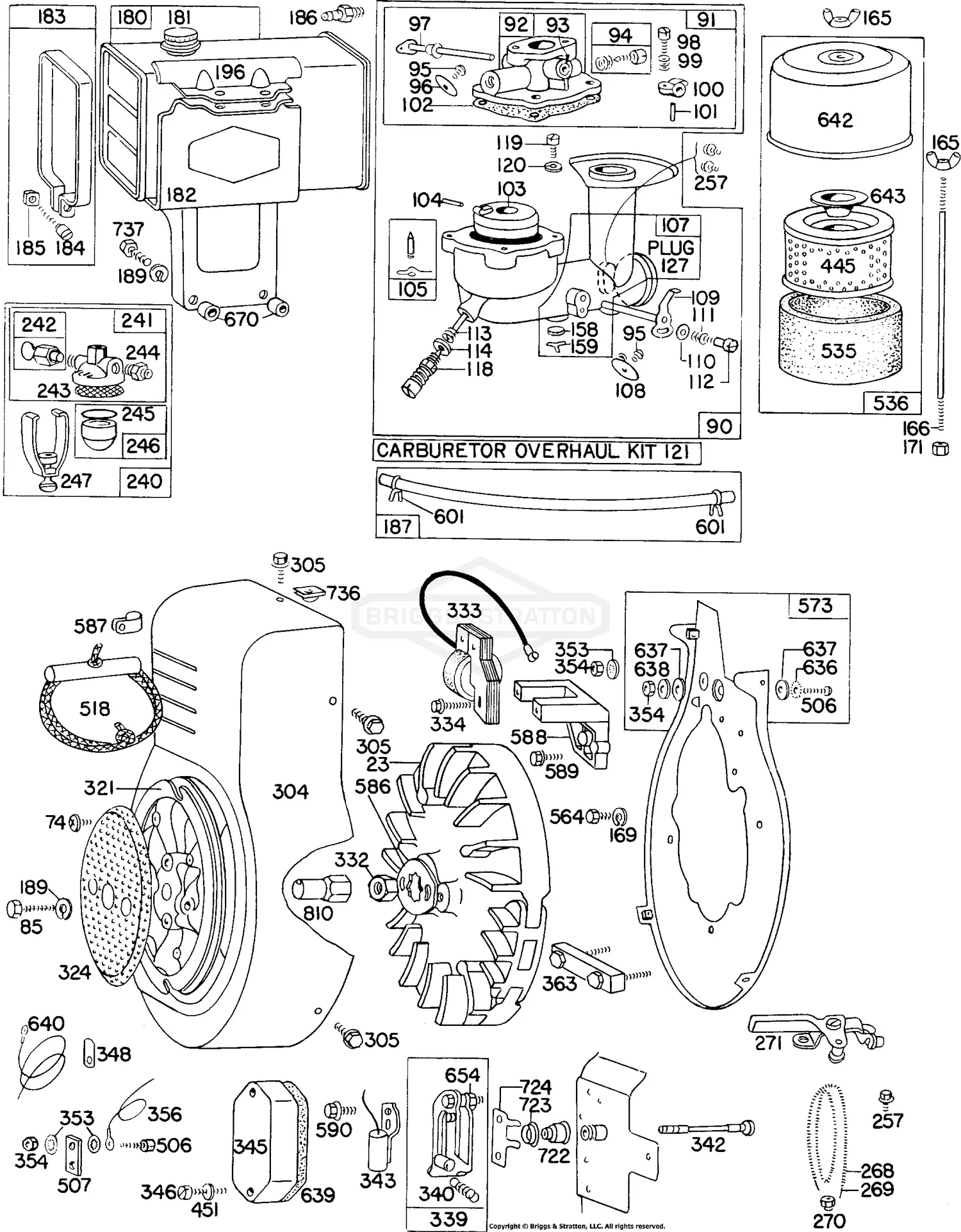 Part 0111 Briggs & Stratton 301431-0111-99 Parts Diagrams