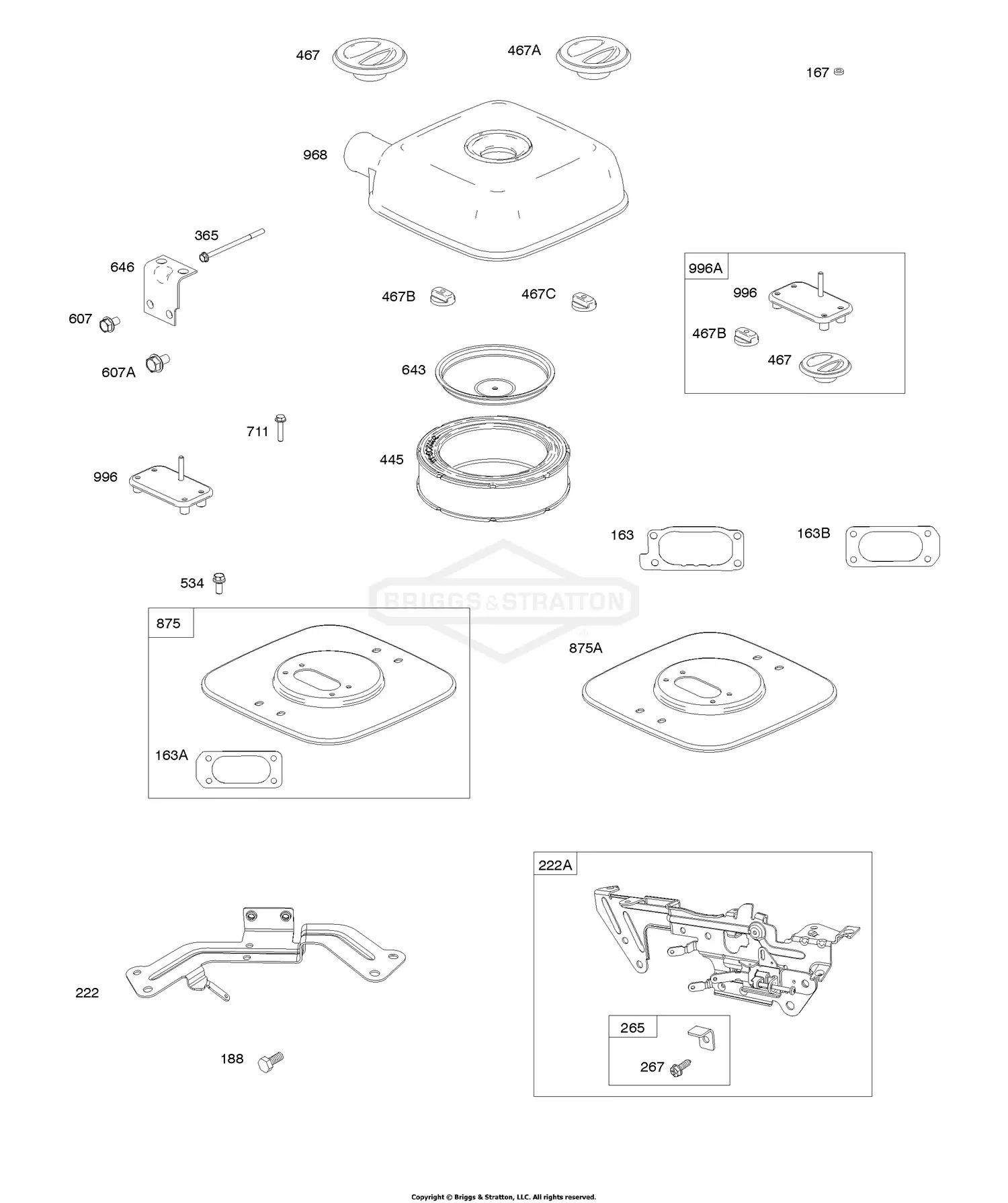 Part 0111 Briggs & Stratton 543275-0111-e2 Parts Diagrams