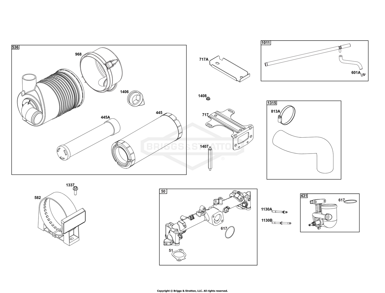 Briggs & Stratton 61A677-0100-J1 Parts Diagrams