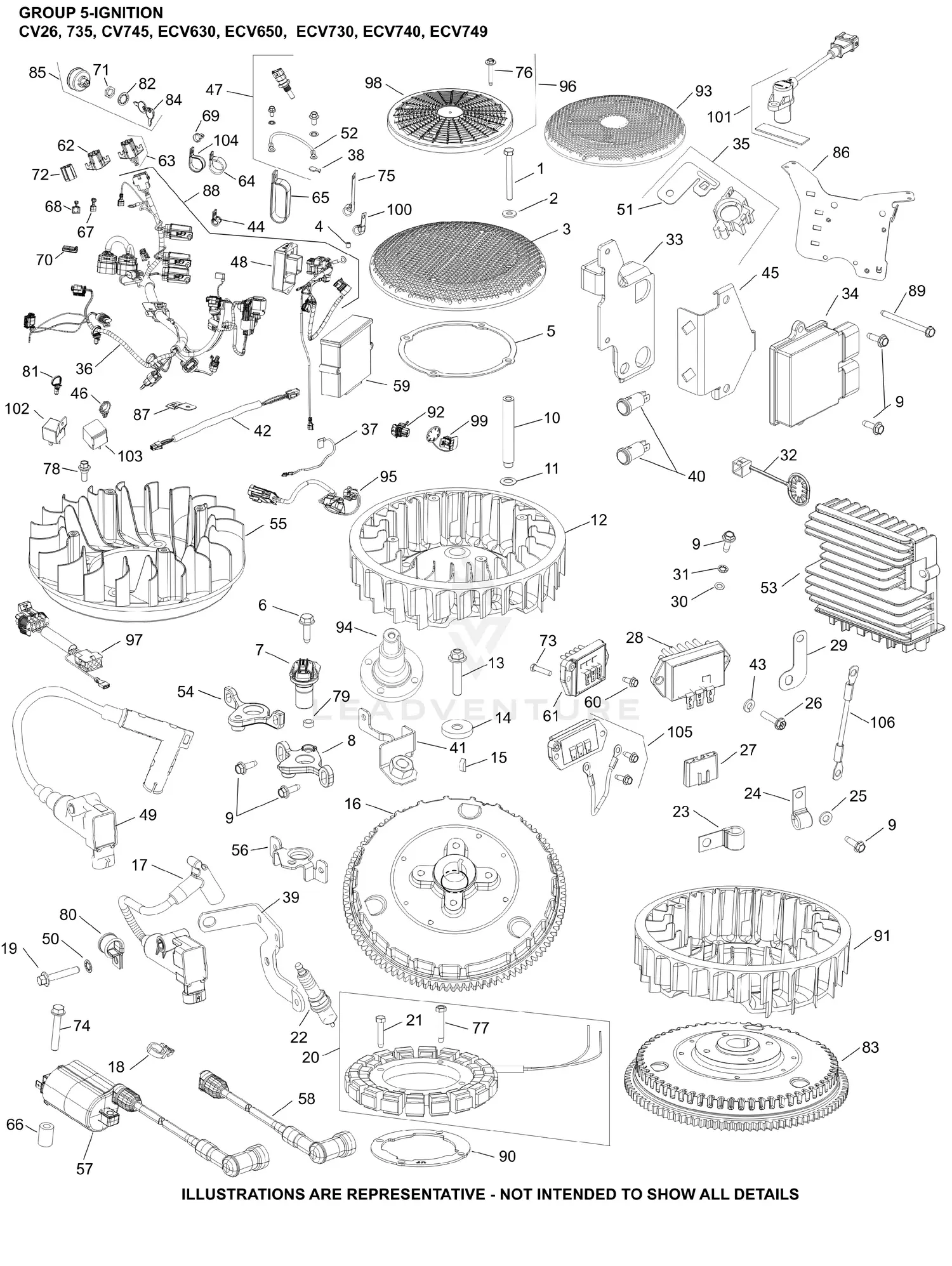 Kohler ECV740-3012 Exmark Parts Diagrams