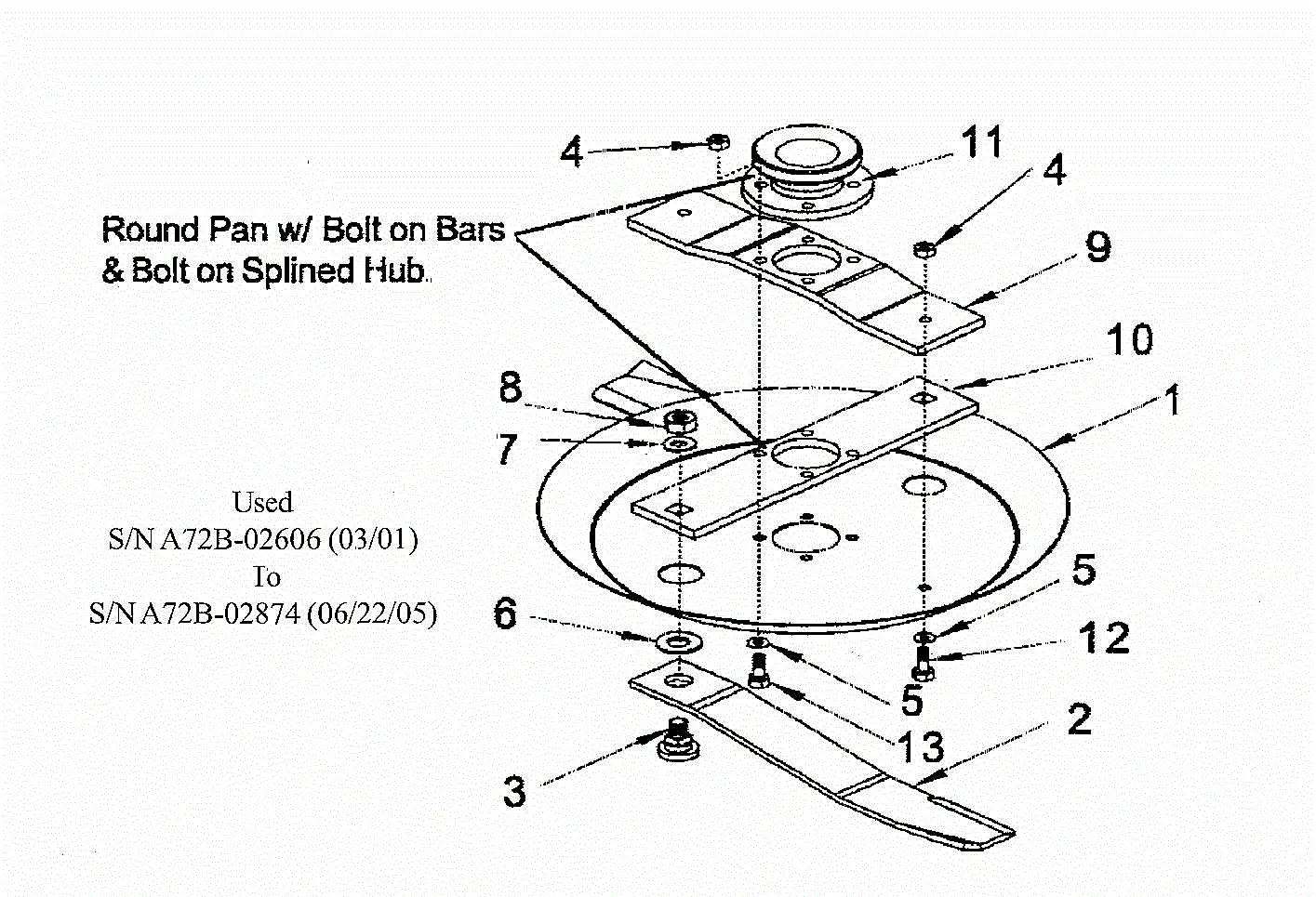 Alamo A72B ARCHIVE (02-90 TO 09-05) Parts Diagrams