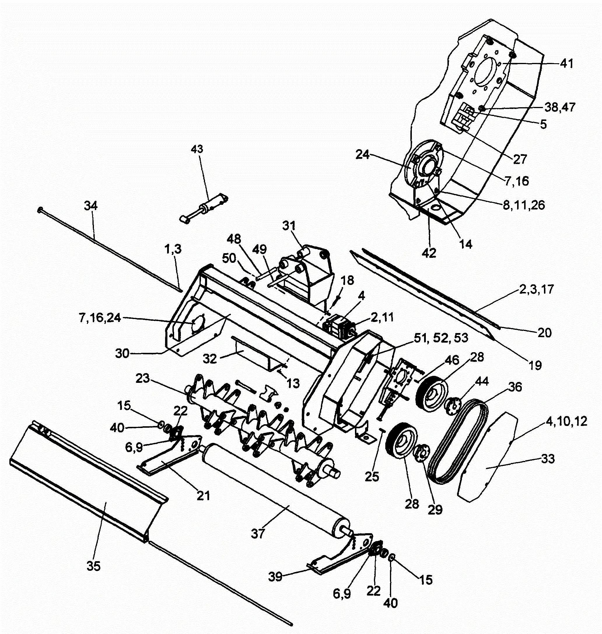 Alamo Slopemower 35ft Archive (Jan-98) Parts Diagrams