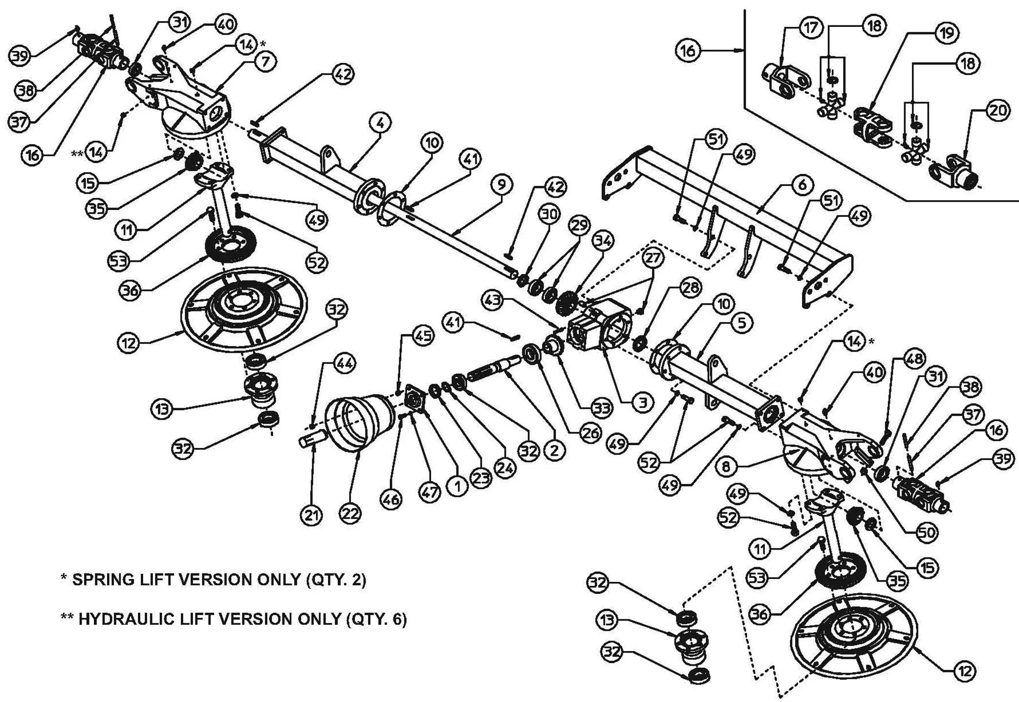 Bush Hog HT417/HT417H TEDDER (S/N 271854 & BELOW) Parts Diagrams