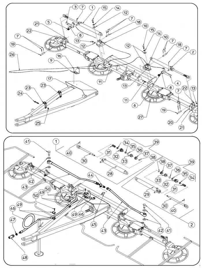 Bush Hog HT417/HT417H TEDDER (S/N 271855 & ABOVE) Parts Diagrams