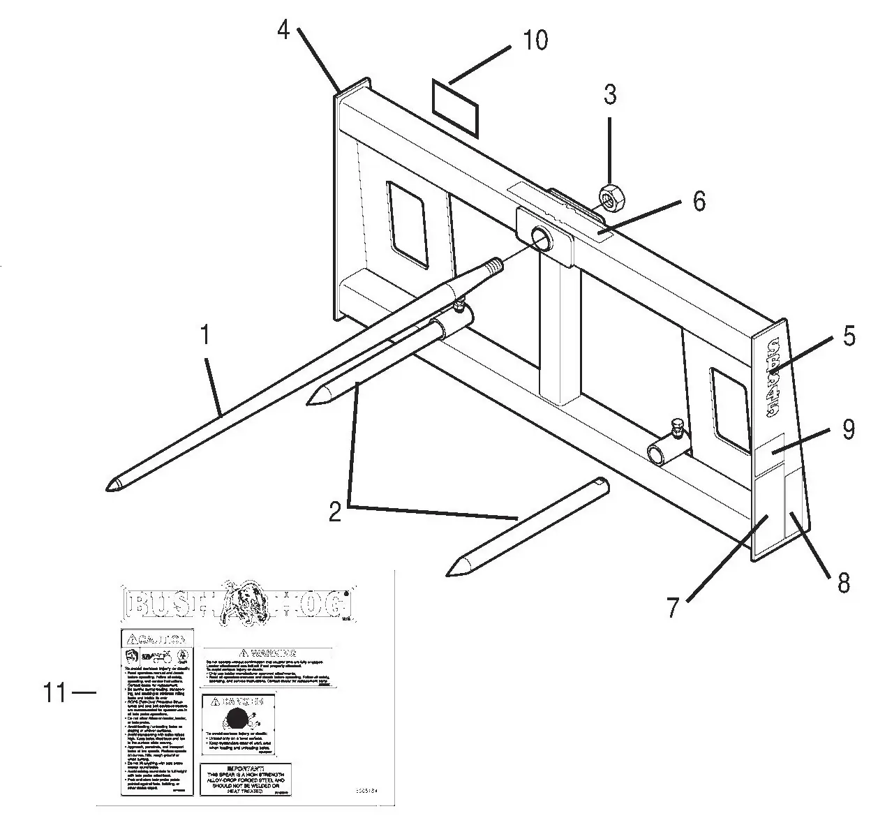 Bush Hog 2347 QT FRONT END LOADER Parts Diagrams