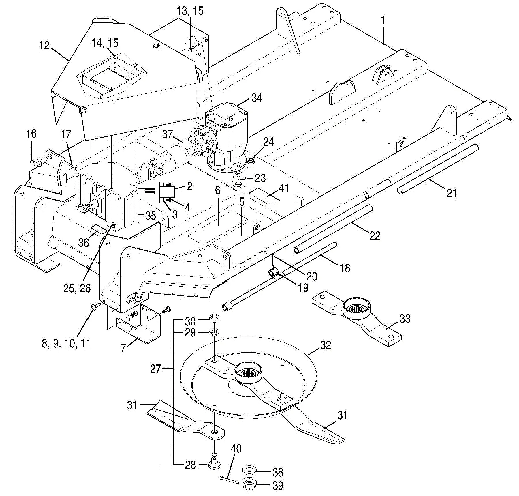 Bush Hog 2615L 12615L S N s. 12 20000 and above 2610L 12610L S N s. 12 1000 and above Parts Diagrams