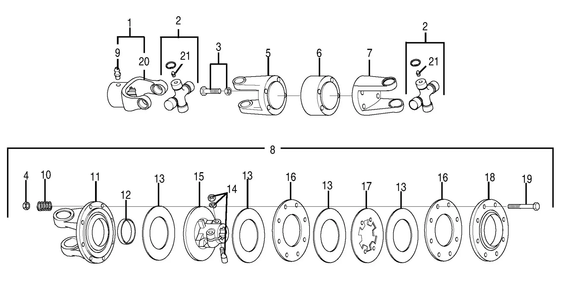 Bush Hog Driveshaft, Center Parts Diagrams