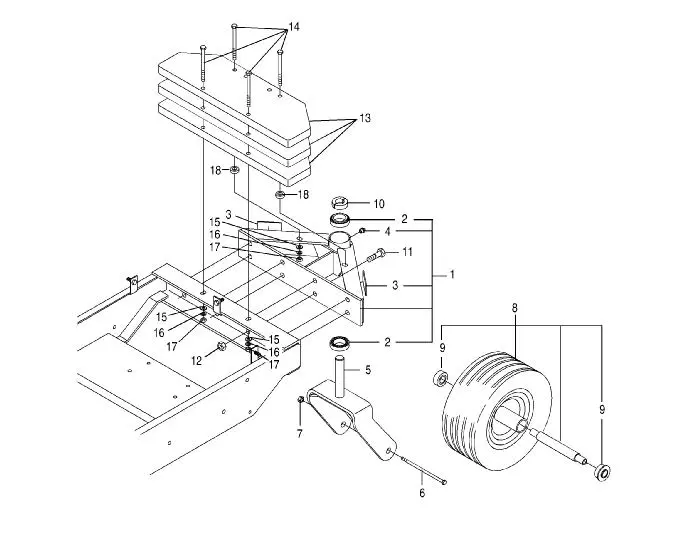 Bush Hog ZT-220W 22HP Kawasaki Engine Parts Diagrams