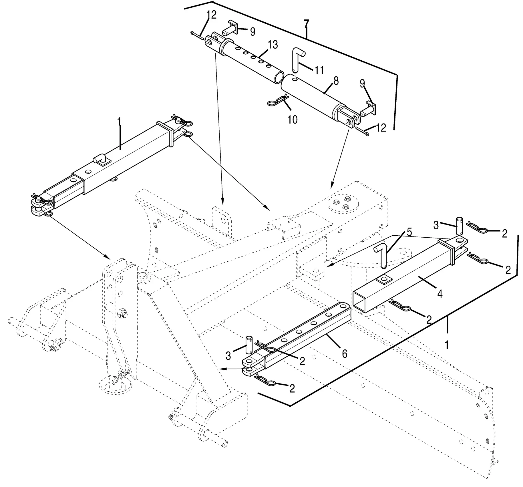 Bush Hog 141 Series H.D. Blade (8 FT & 9 FT) Parts Diagrams