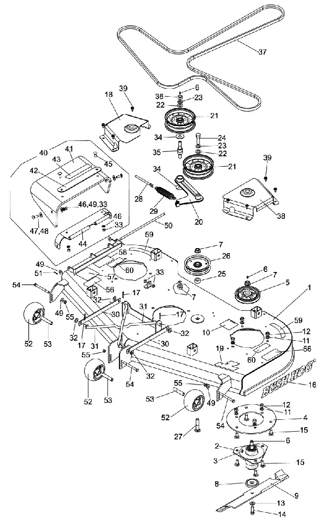 Bush Hog HDC SERIES ZERO TURN MOWER Parts Diagrams