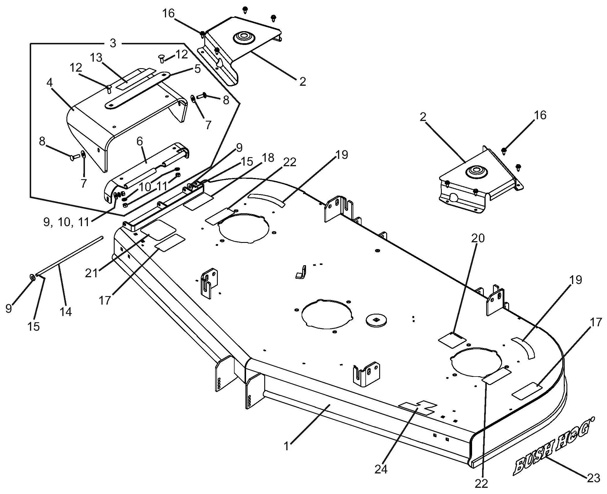 Bush Hog HDZ SERIES ZERO TURN MOWER Parts Diagrams