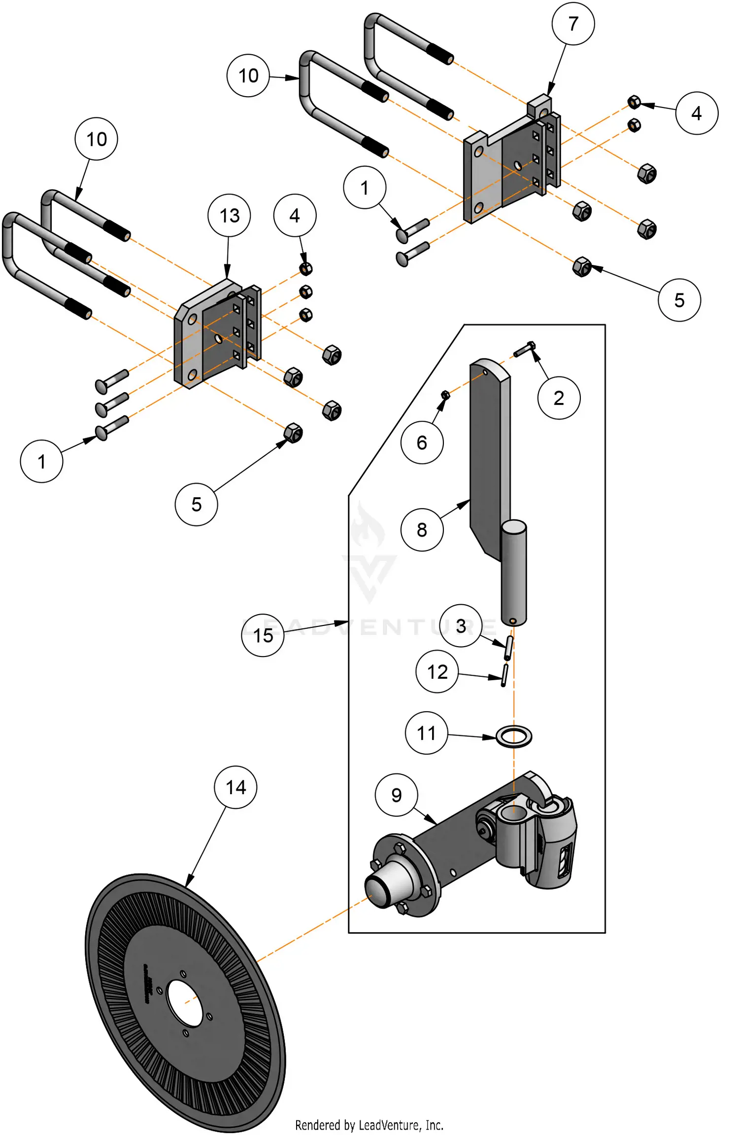 Unverferth SubTiller 2, 3 Point Frame - 3 Shank 30