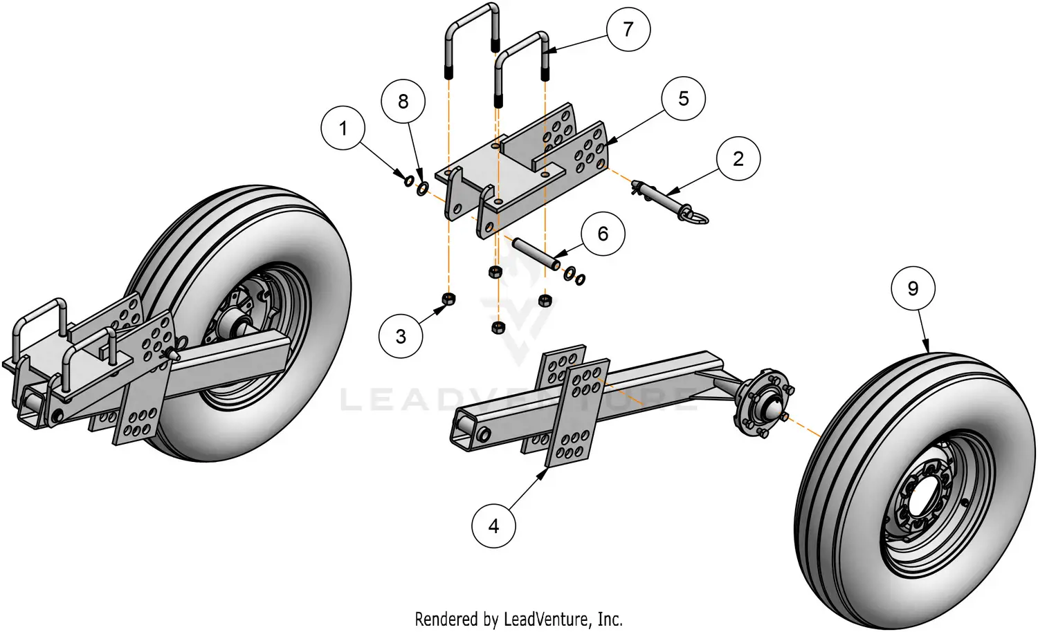 Unverferth SubTiller 2, 3 Point Frame - 3 Shank 30