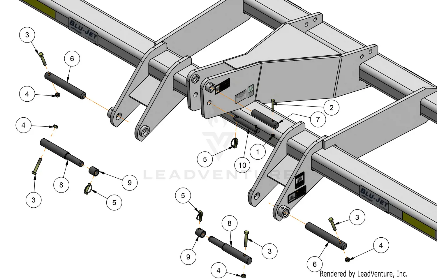 Unverferth SubTiller 2, 3 Point Frame - 3 Shank 30
