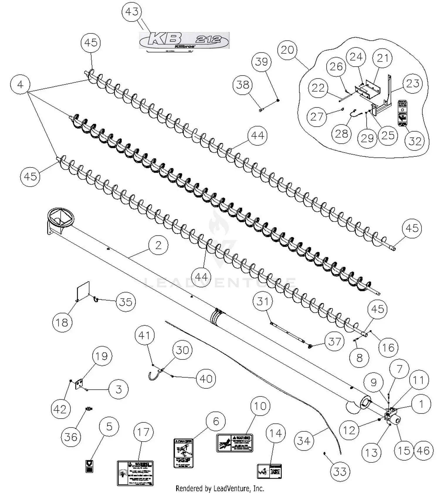 Unverferth 200 Series (Sump Style) Box Auger Model 212 (12'), 214 (14 ...