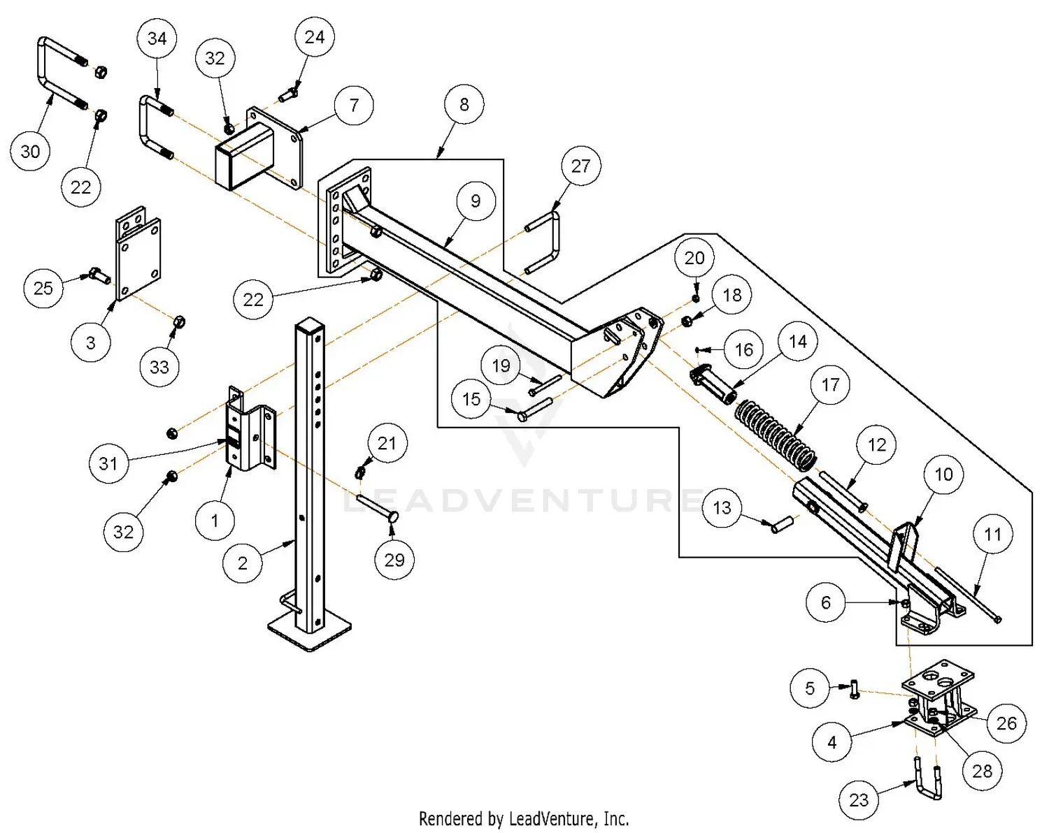Unverferth Rigid & Folding Zone-Builder Subsoiler Model 132 S/N