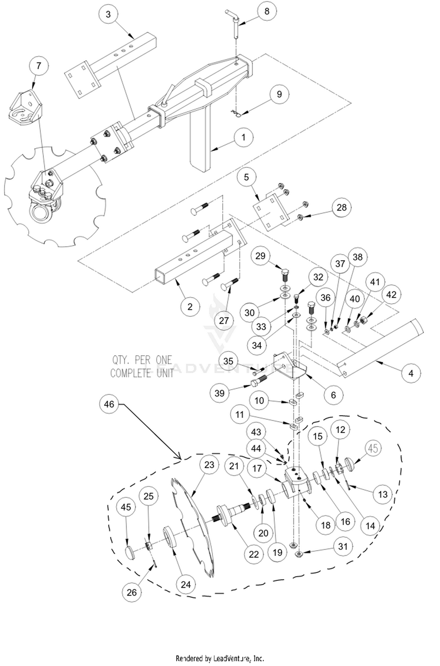 Unverferth Barring Off Disc single Parts Diagrams