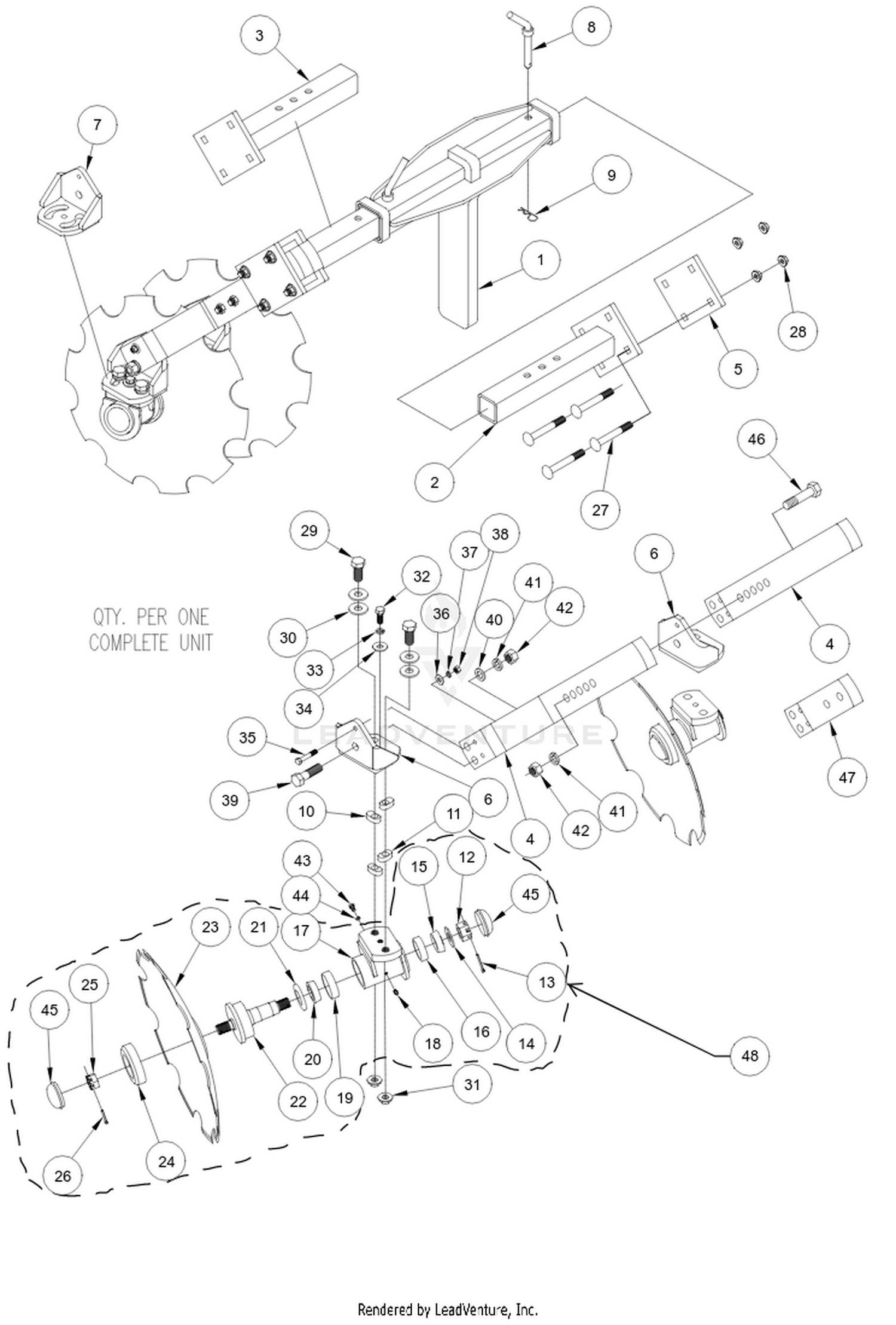 Unverferth Double Barring Off Disc Parts Diagrams
